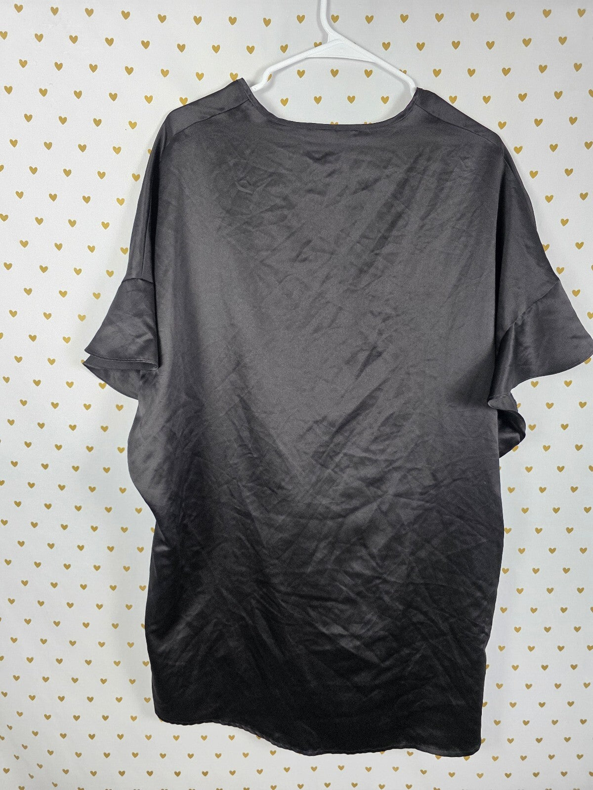 Victorias Secret Satin Silky Robe Tie Front Black Smock One Size Fits All