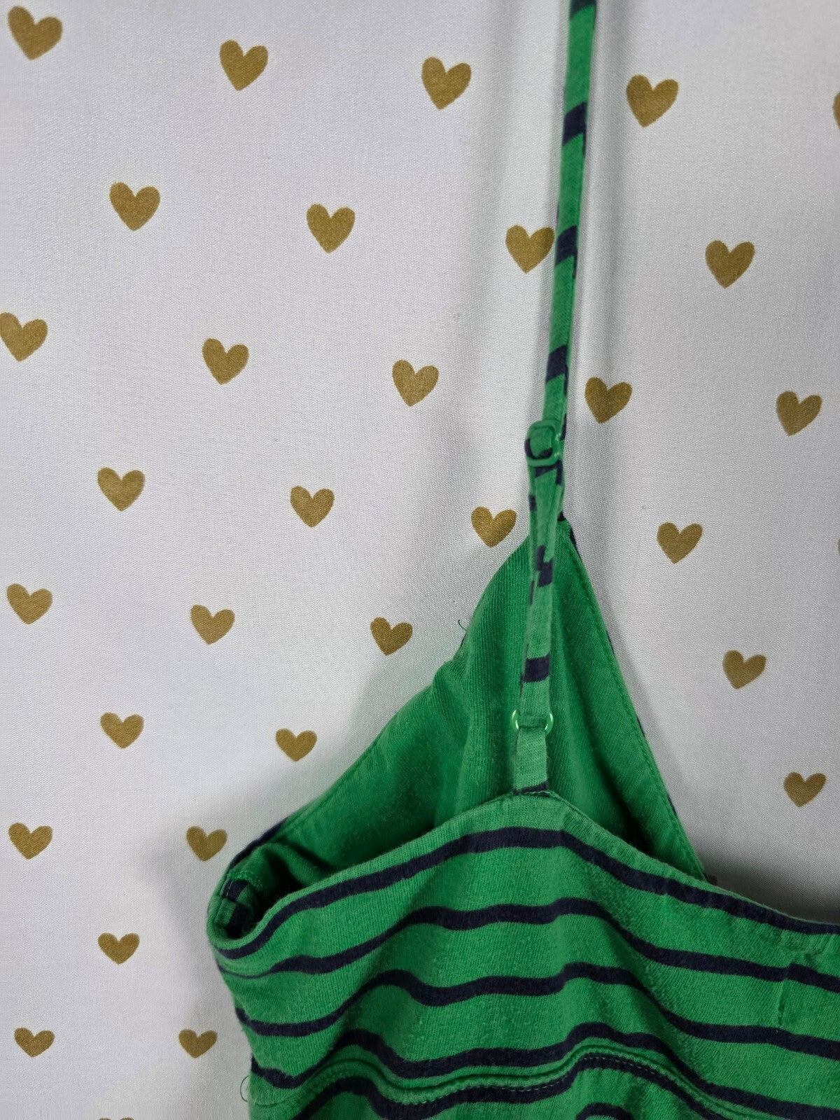 Vintage 2005 Victoria's Secret PINK Green Striped Ruffle Dress M Y2K Dog