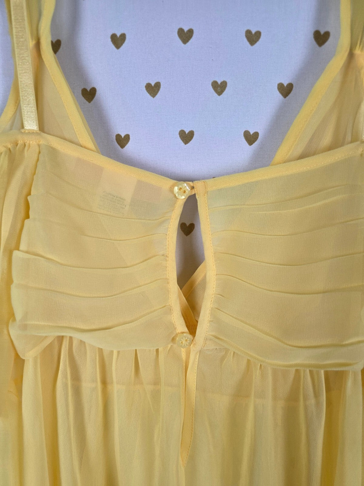 Vintage 2004 Victoria's Secret Yellow Chiffon Babydoll Slip Dress M Y2K
