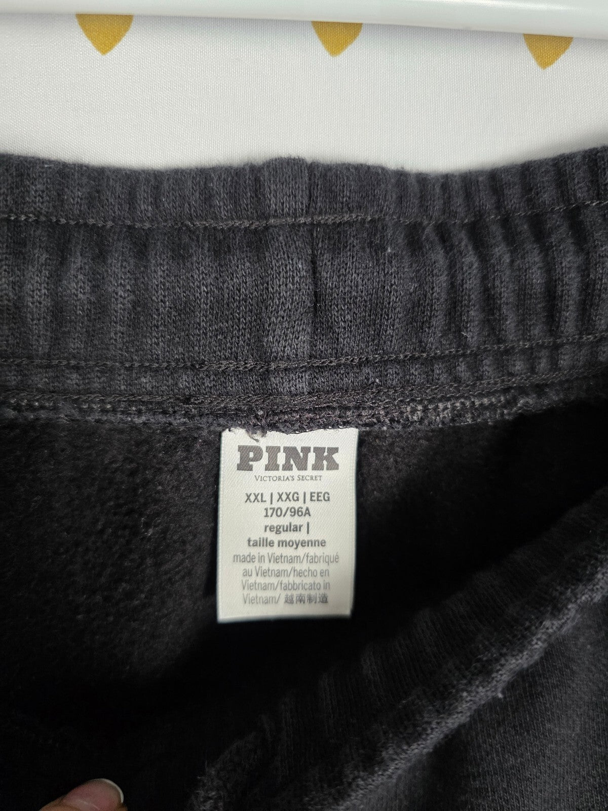Victoria's Secret PINK Ivy Fleece Sweatshirt Sweatpants Set XXL Black Logo