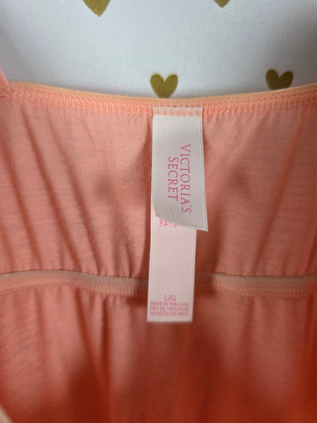 Victorias Secret Orange super soft Nightie slip nightgown Sleep dress LARGE