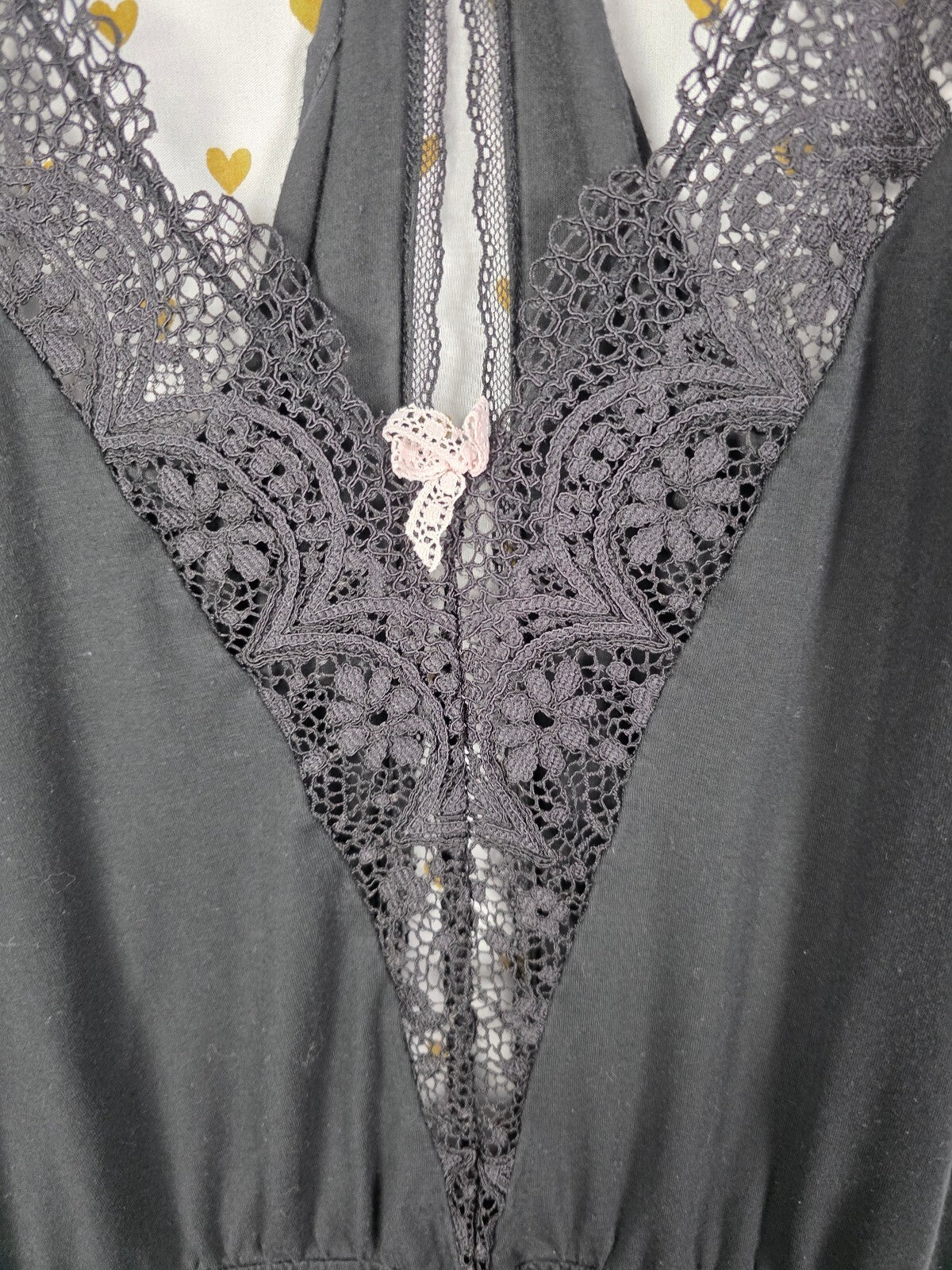 Victorias Secret Super Soft Black Strappy Romper Sleep Nightie SMALL