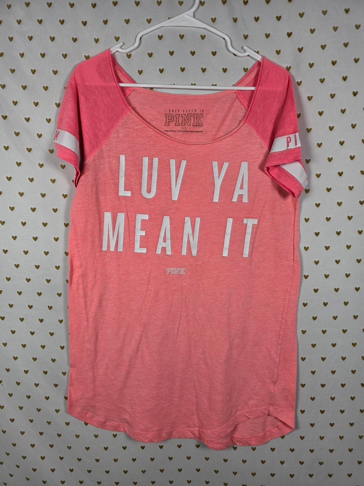 Victorias Secret PINK vintage Love Ya MEAN IT Nightgown Sleep Shirt MEDIUM