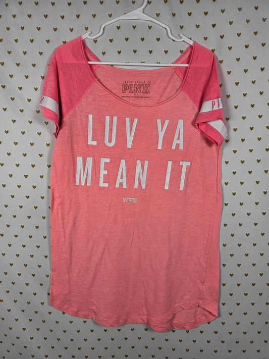Victorias Secret PINK vintage Love Ya MEAN IT Nightgown Sleep Shirt MEDIUM