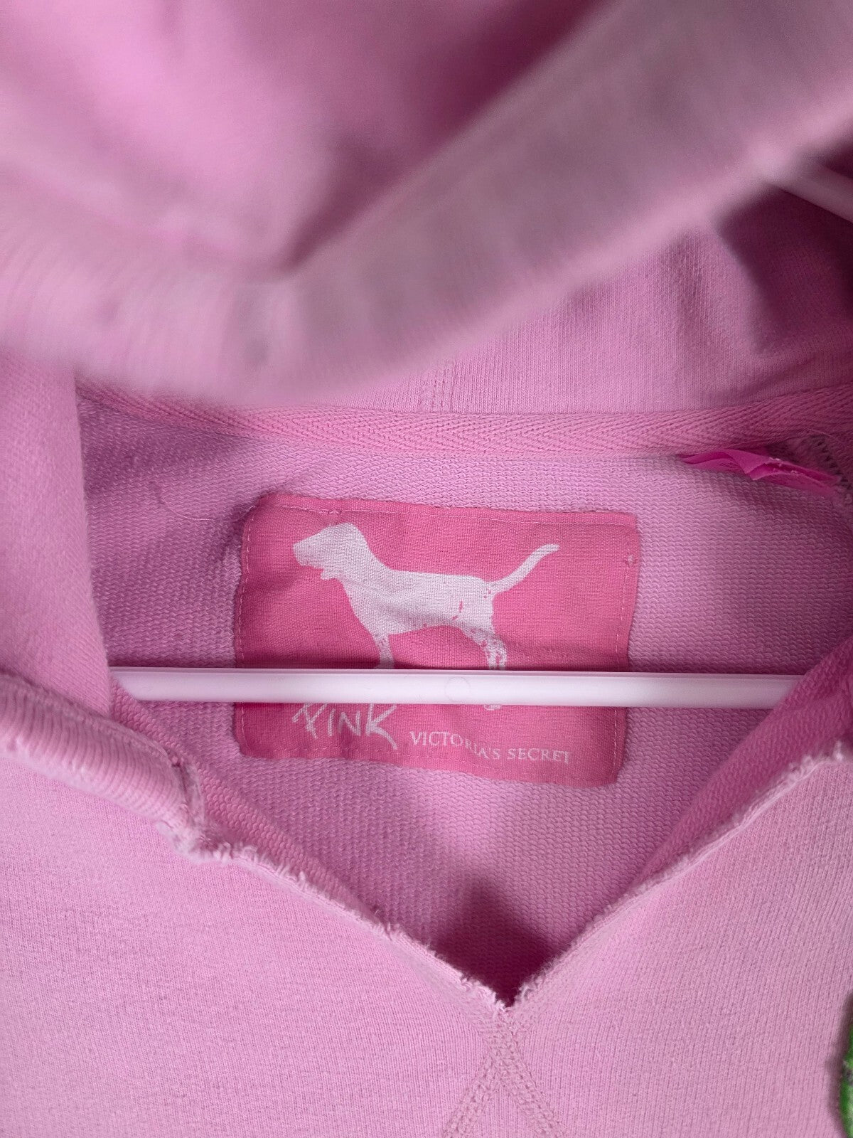 Victorias Secret Pink Vintage Y2k Hooded Sweater Shirt HTF Medium Cotton '05
