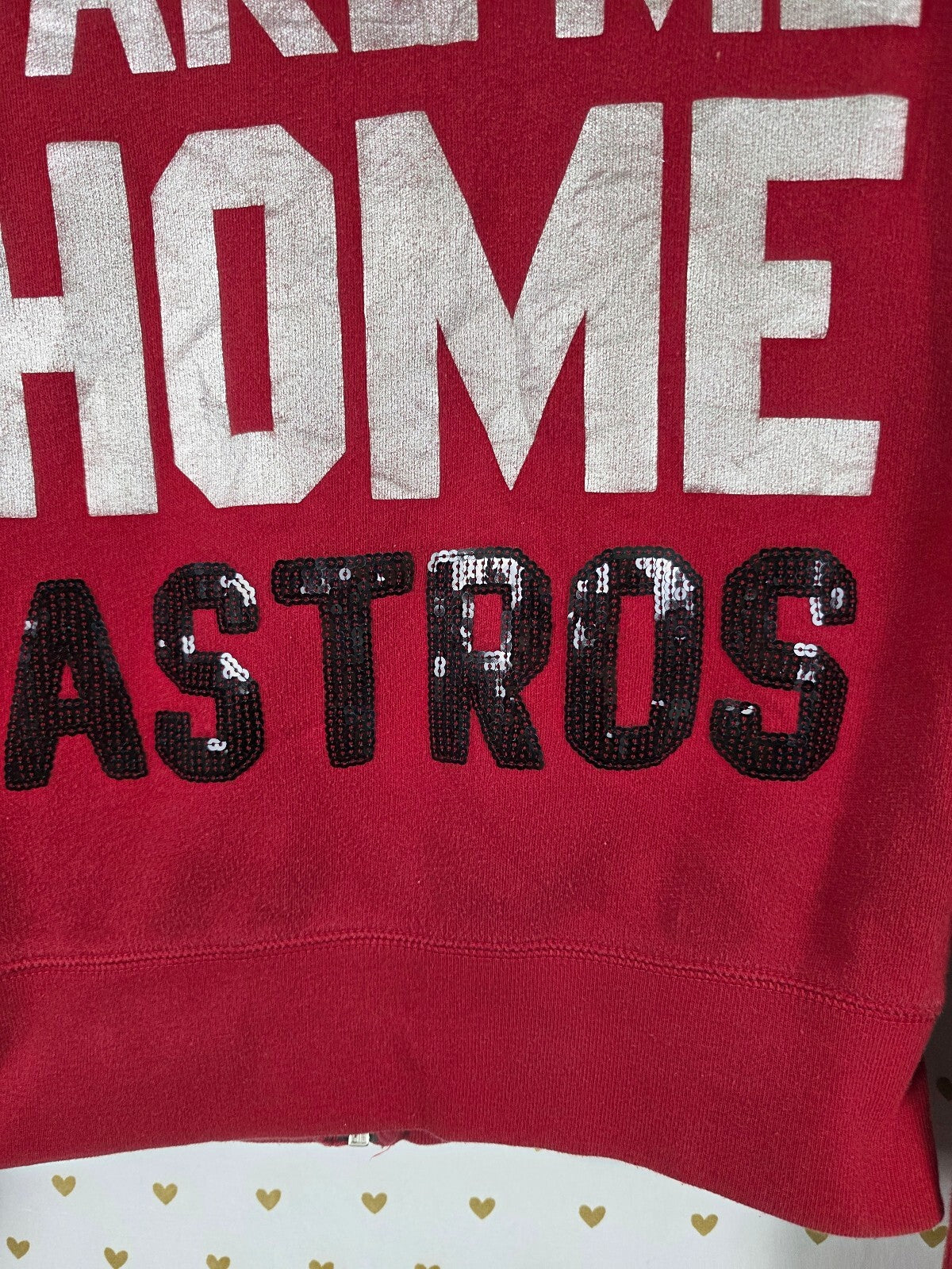 Victorias Secret Pink ASTROS MLB Full zip Hoodie Jacket BLING Houston SMALL