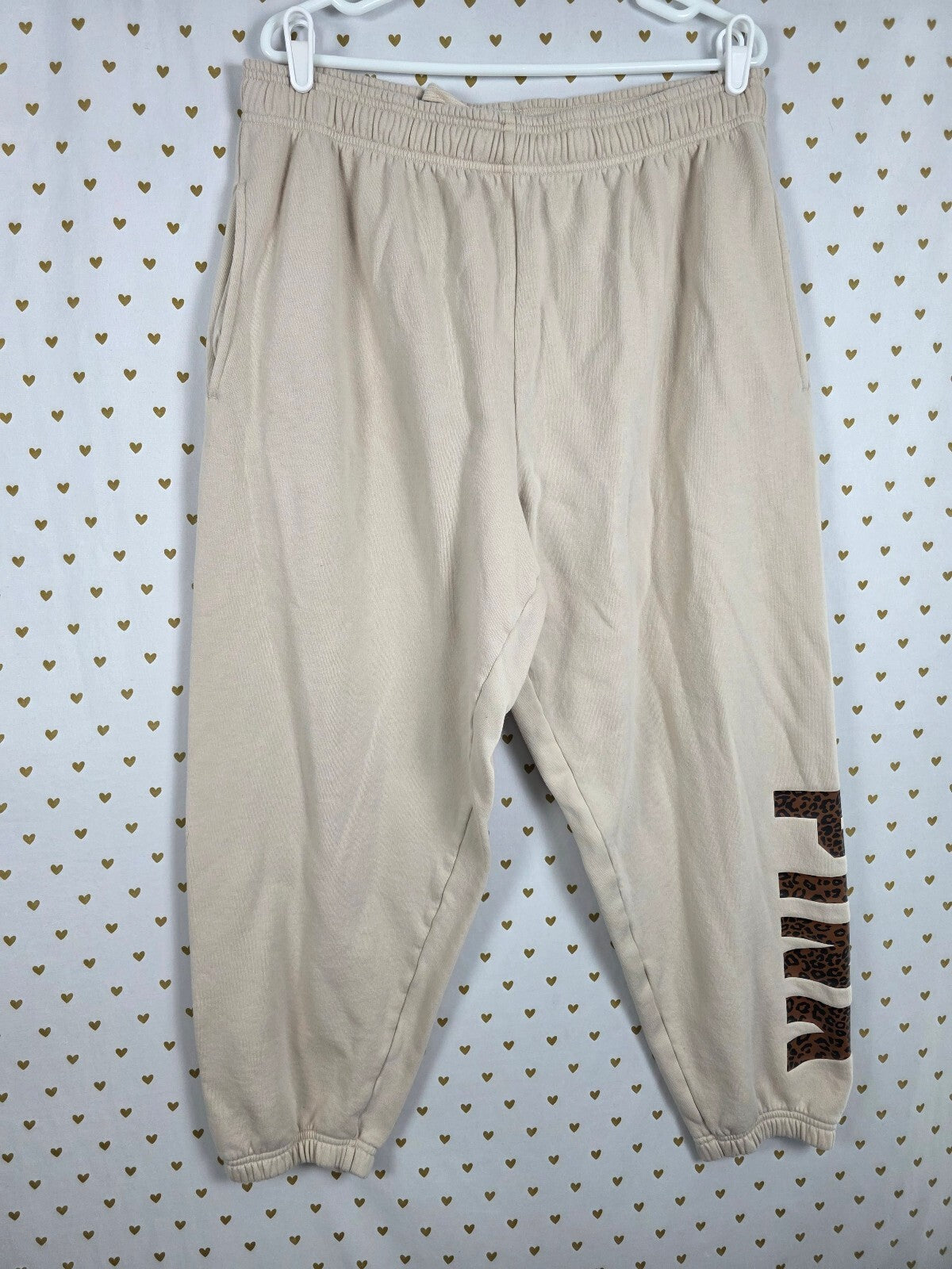 Victoria's Secret PINK Leopard Campus Hoodie Sweatpants Set XL 2pc Sweats