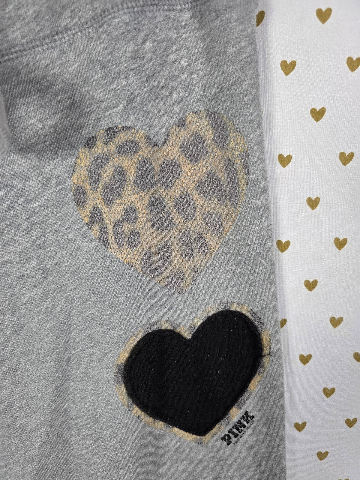 Victorias Secret PINK Leopard Cheetah Heart Embroidered Sweatpants Vintage Y2k M
