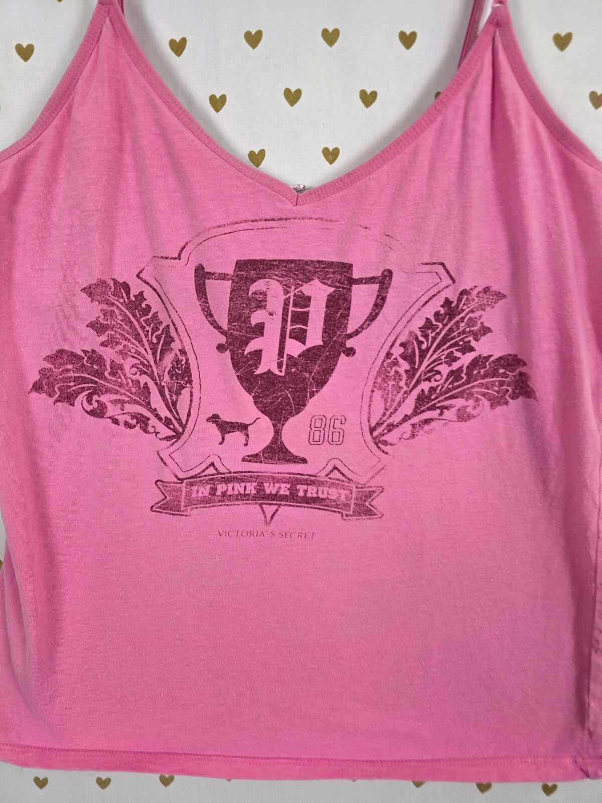 Vintage Y2K Victoria’s Secret PINK In Pink We Trust Trophy Cami Tank Top M