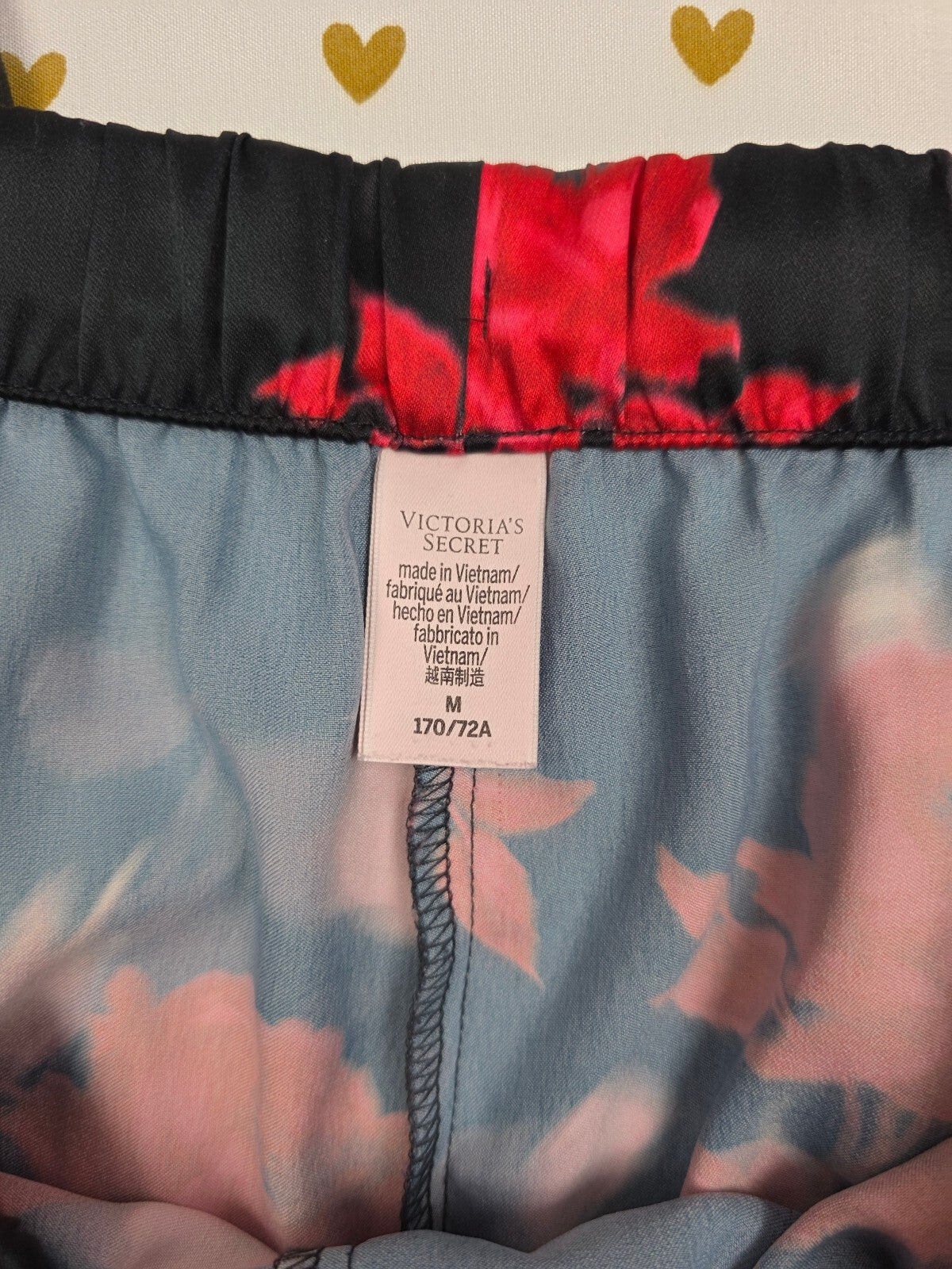 Victorias Secret satin Floral Sleep Pants Pajama Bottoms PJ MEDIUM