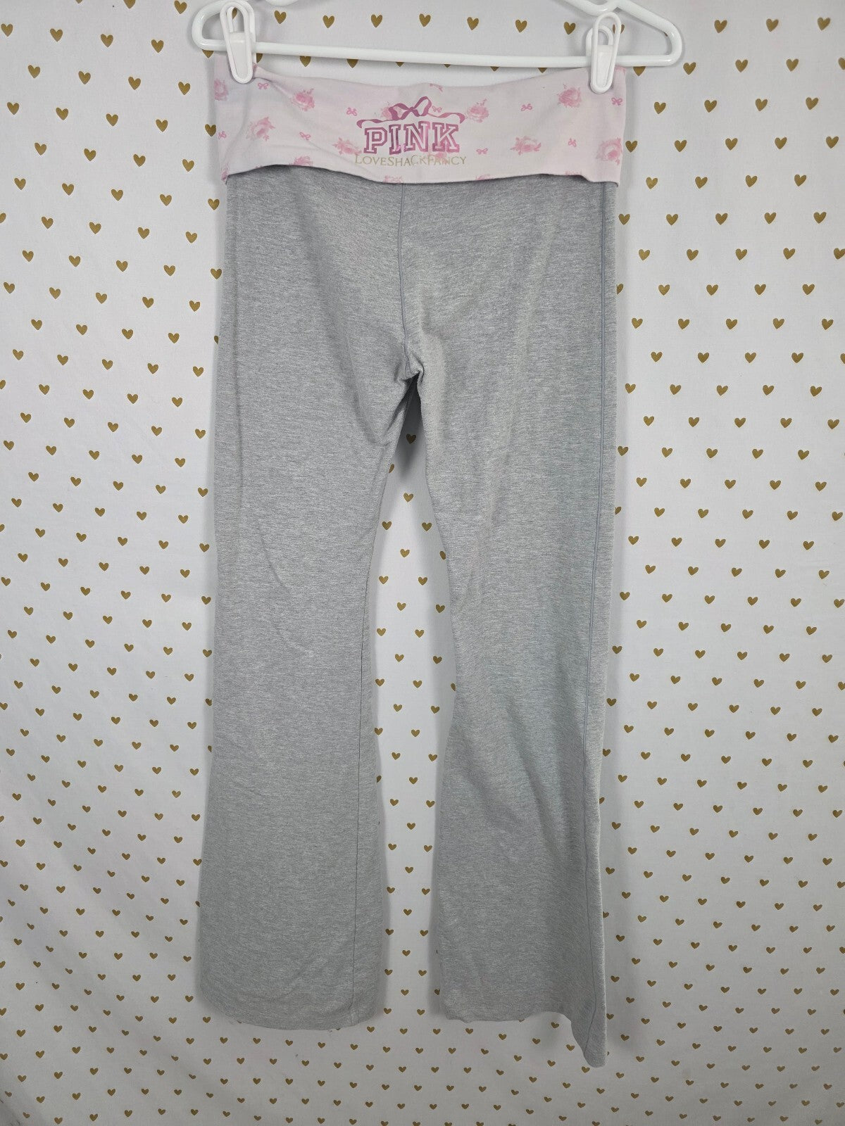 Victorias Secret PINK Loveshackfancy Flare Yoga Pants Foldover leggings Small