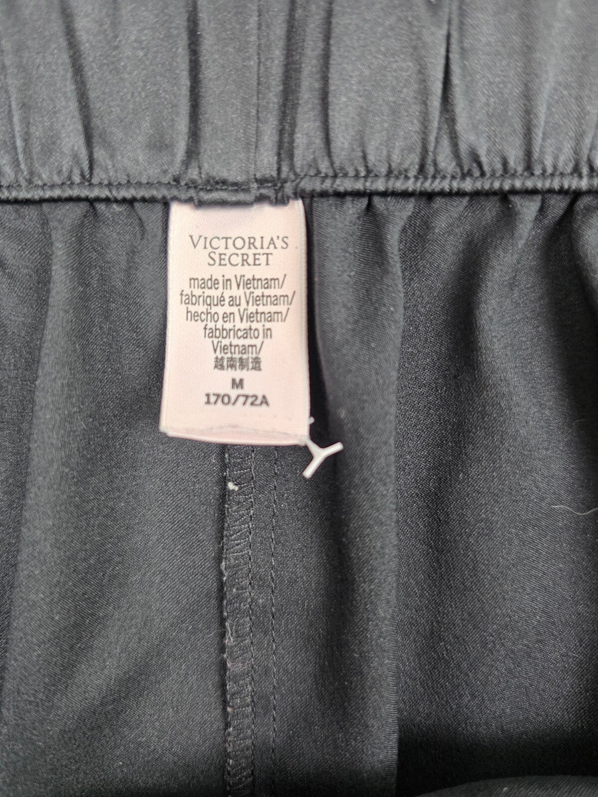 Victorias Secret Black Satin Medium Sleep Shorts Boxers Pajama Bottoms