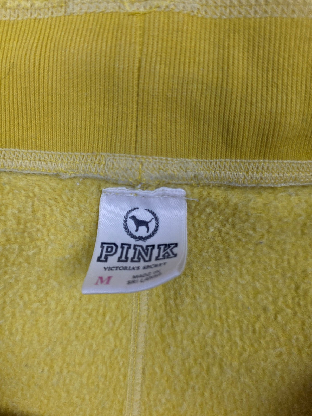 Victorias Secret PINK Vintage Logo Crest Yellow Sweat Shorts y2k MEDIUM2