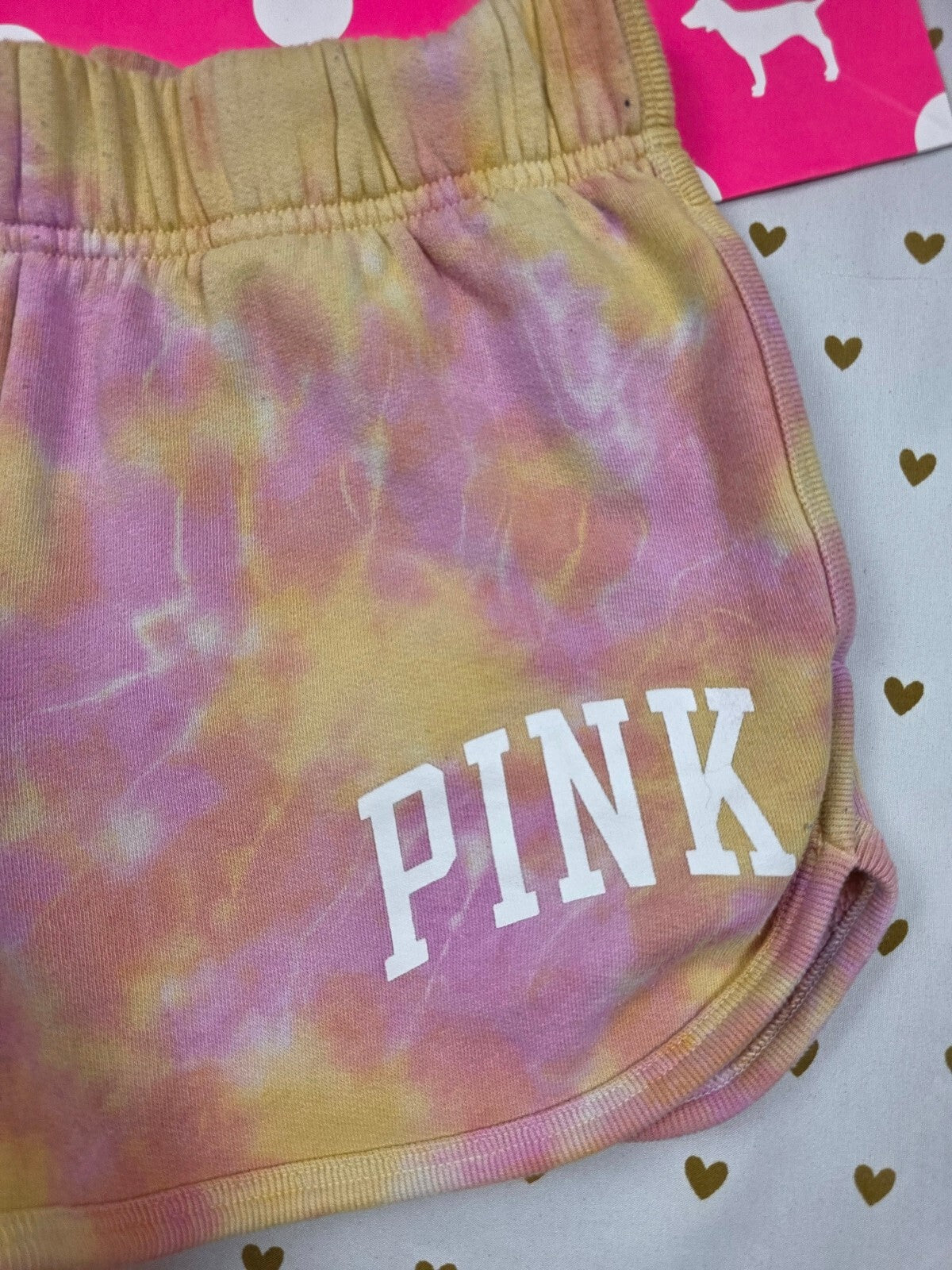 Victorias Secret PINK Tye Dye Sweat Shorts Logo XS