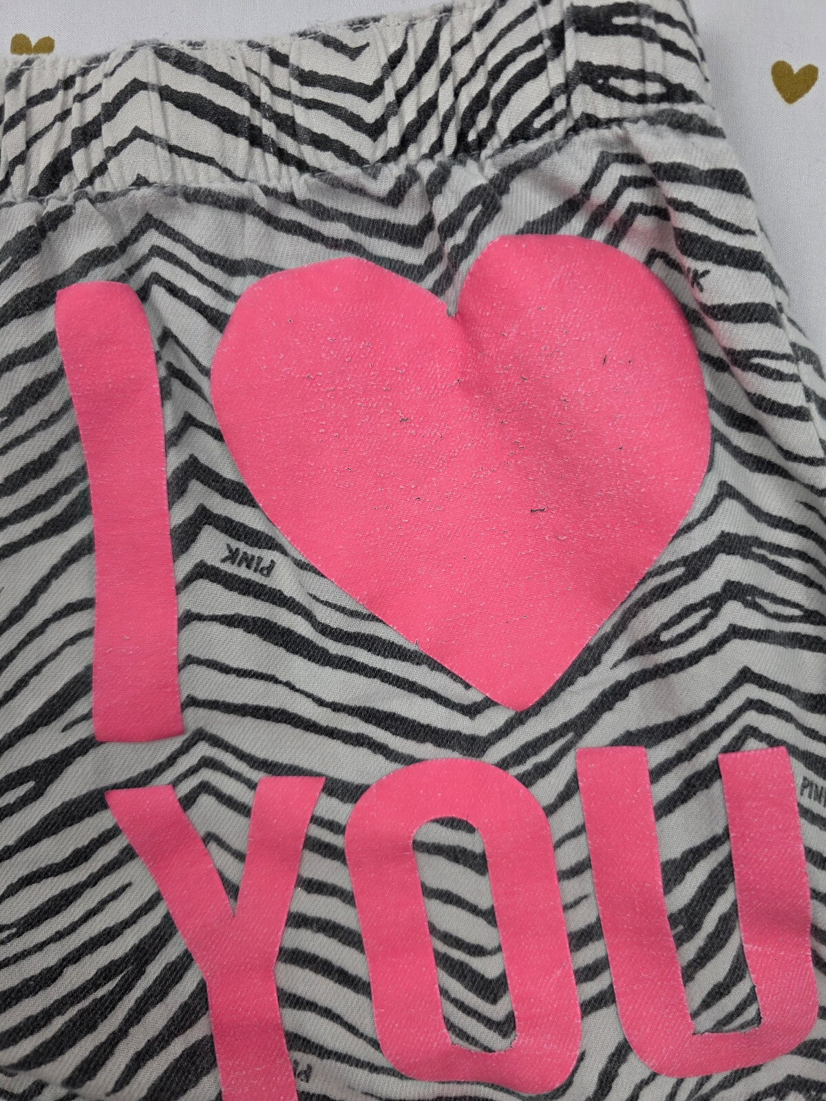 Victorias Secret PINK Vintage ZEBRA Love SM Sleep Shorts Boxers Pajama Bottoms