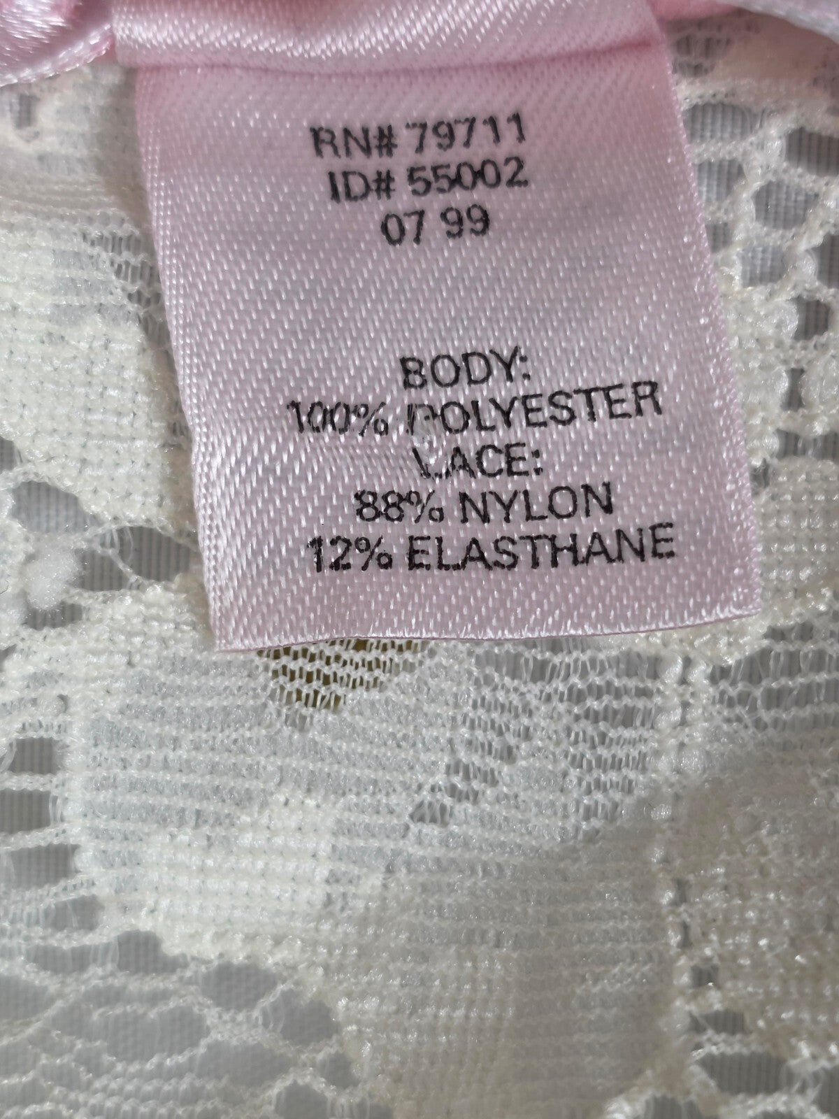 Vintage 1999 Victoria's Secret Ivory Lace Open Back Babydoll Chemise M Y2K