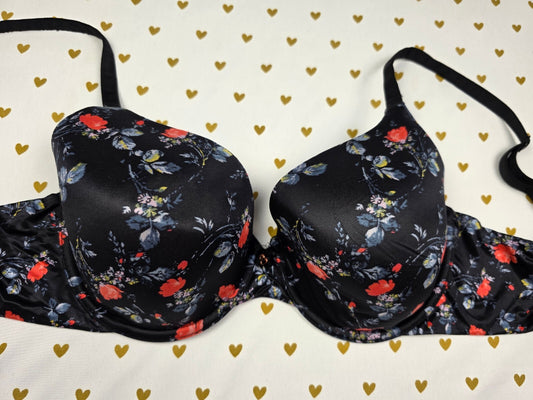 Victorias Secret Floral Lined Perfect Coverage Bra 34DD