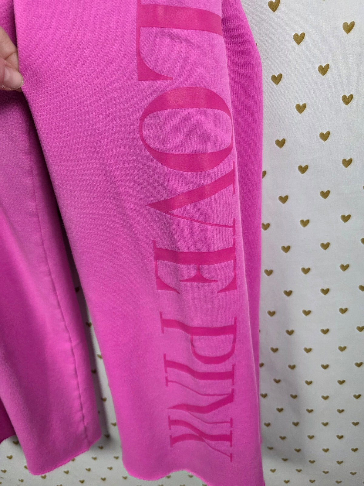 Victorias Secret PINK LOVE Flare wide leg sweatpants sweats LARGE