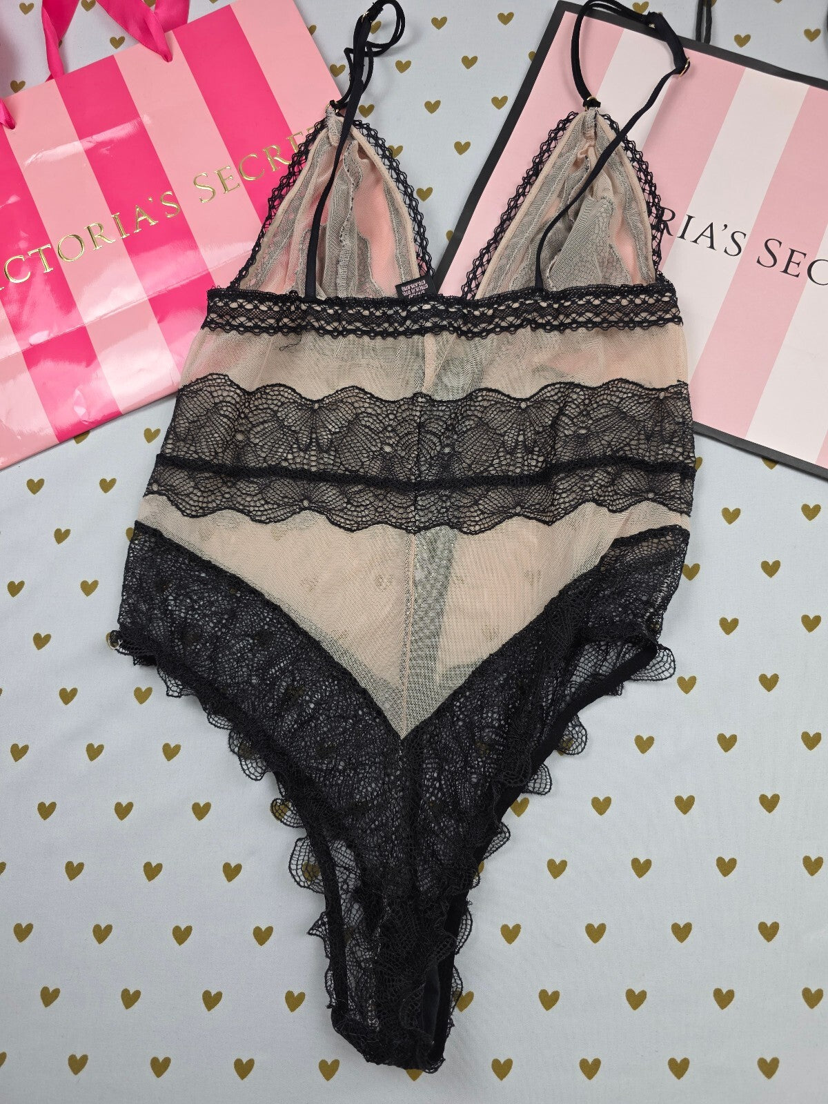 Victorias Secret Sexy Lace Accent Teddy Bodysuit Small Lace Lingerie