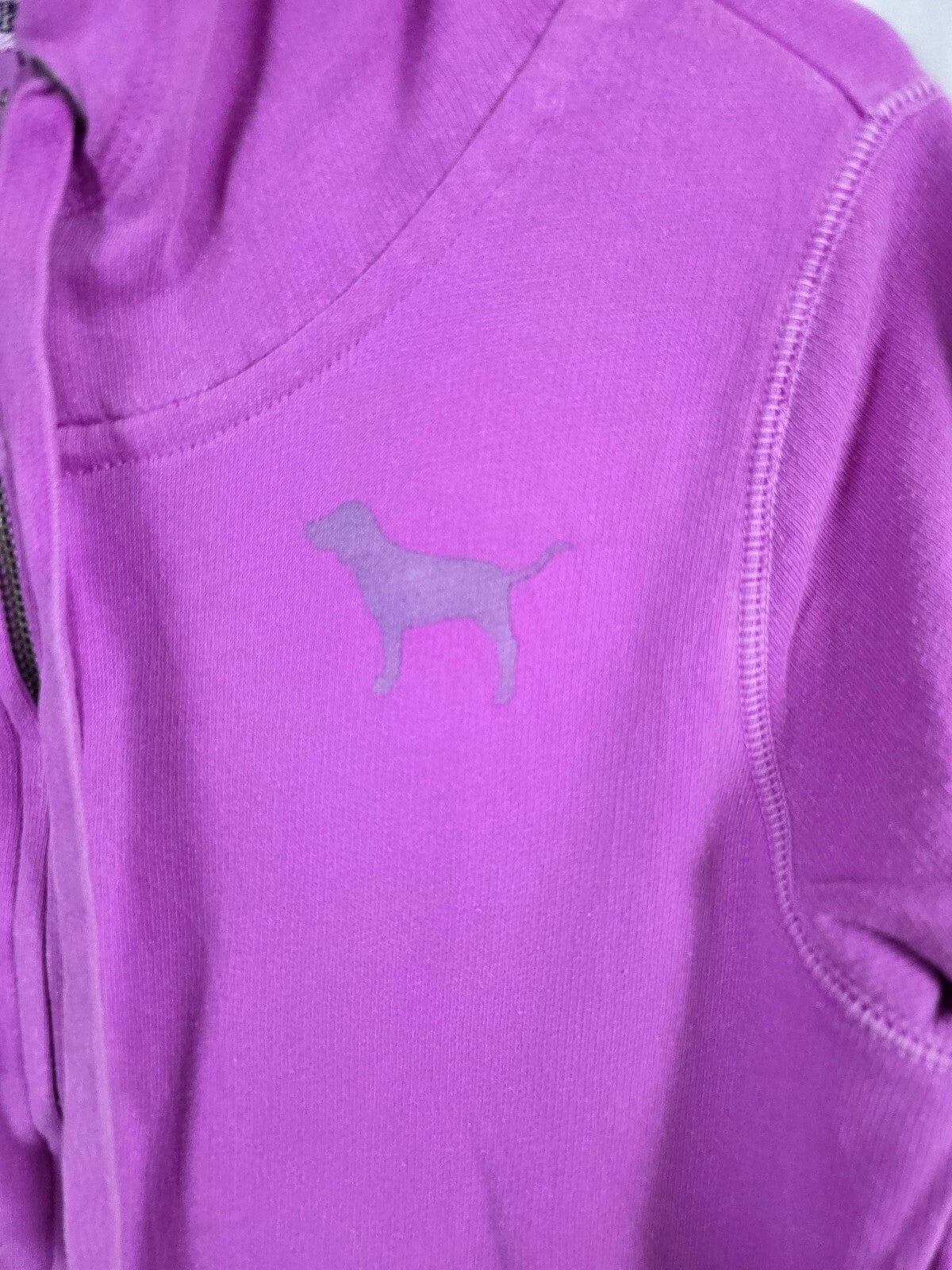 Victoria's Secret PINK 1986 Leopard Logo Zip Hoodie Purple Vintage Medium