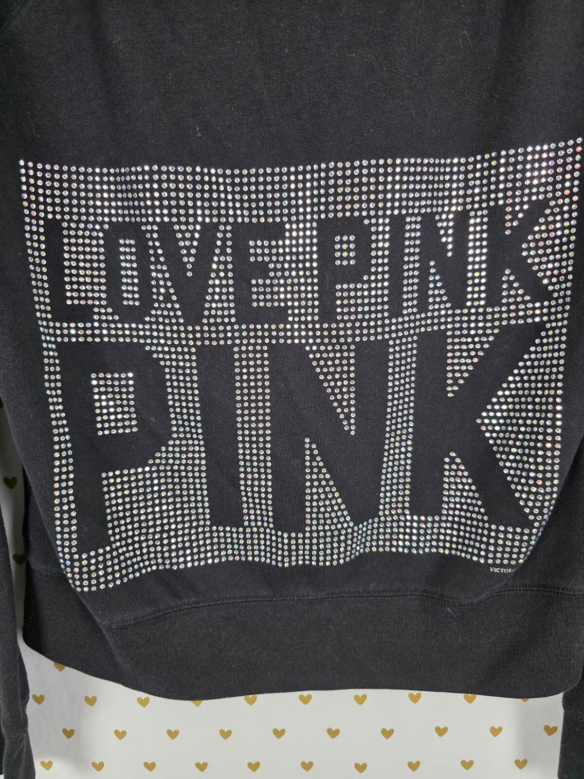 Victorias Secret Pink Bling Studded Full Zip Hoodie Jacket Logo Medium