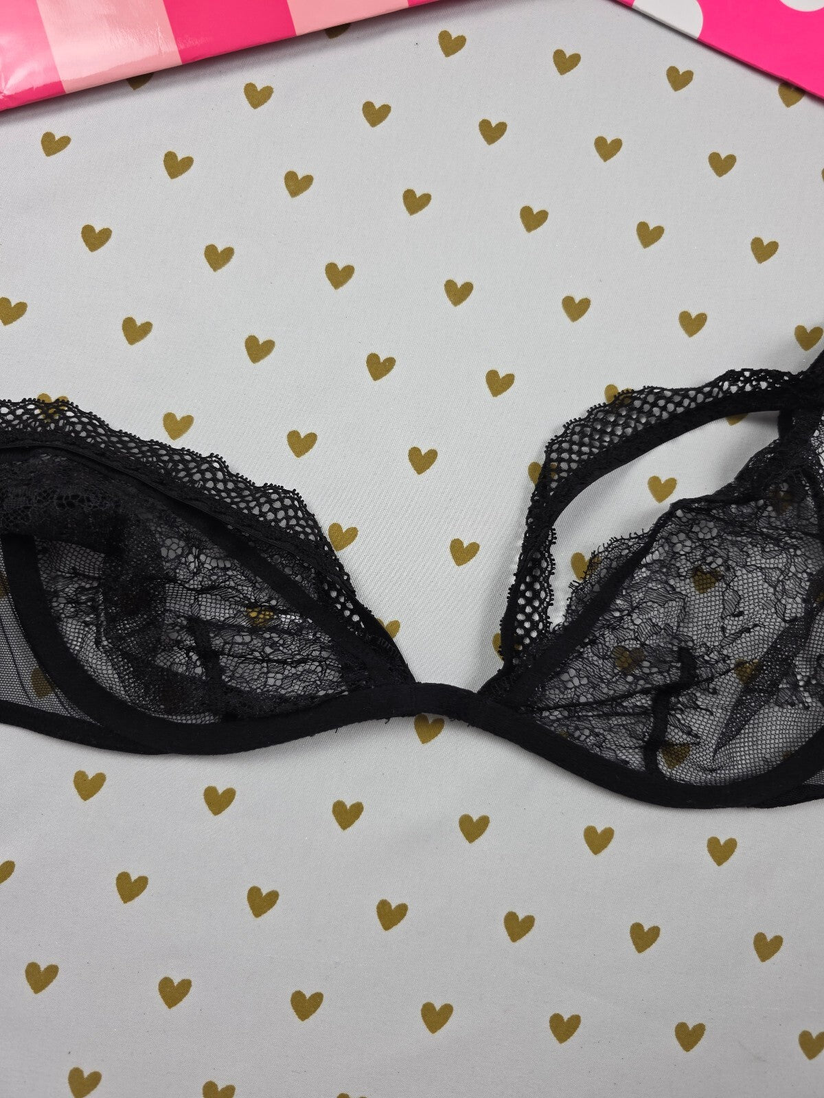 Victorias Secret Black Sexy Sheer Bra Unlined 34B