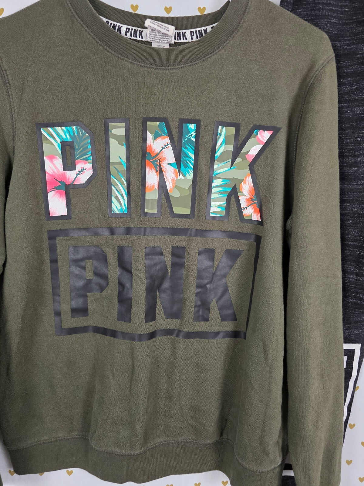 Victorias Secret Pink Hawaiian Sweats Sweater SET 2pc Outfit XS