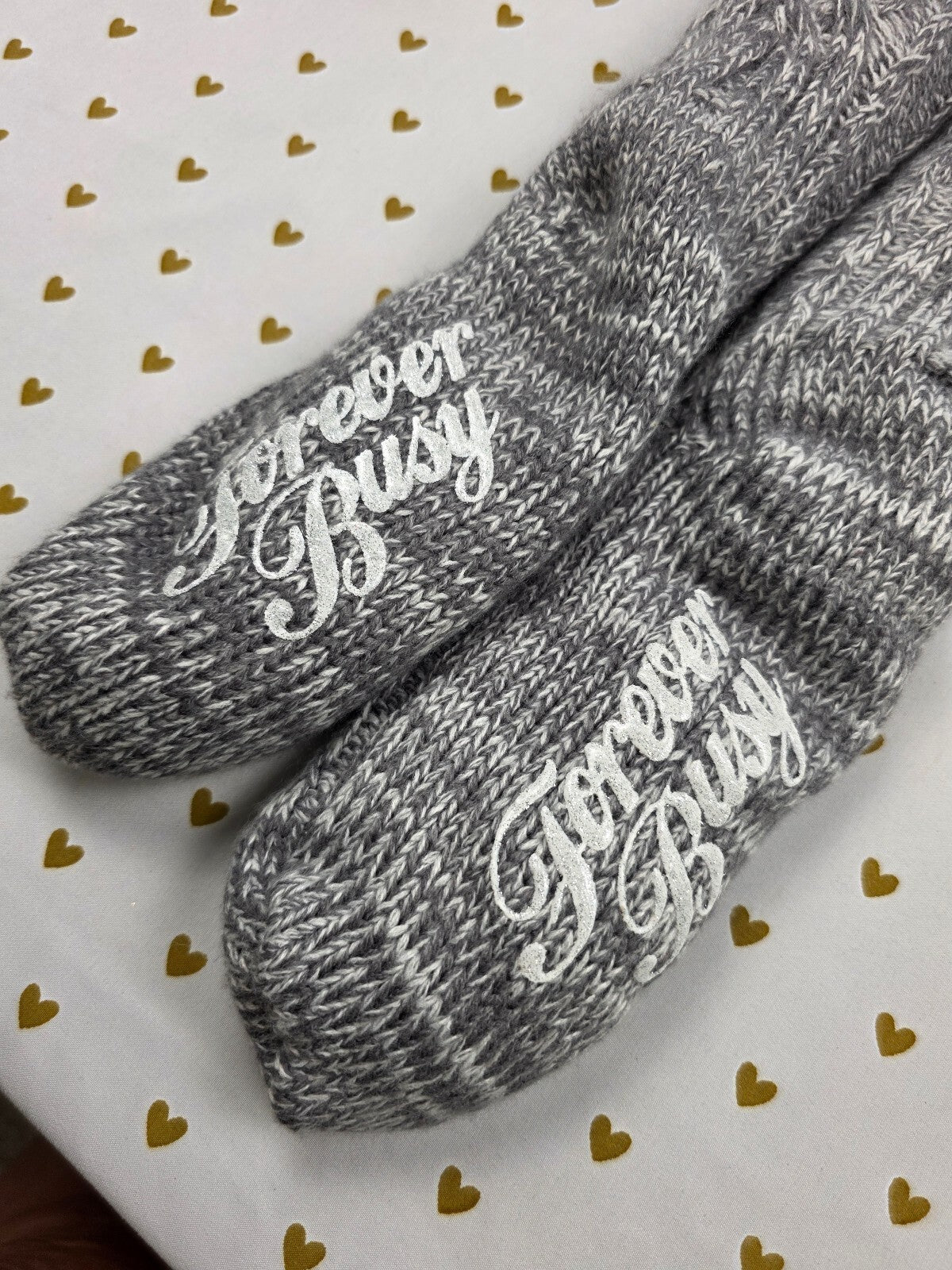 Victoria's Secret PINK Forever Busy Sherpa Cable Knit Slipper Socks NWT OS