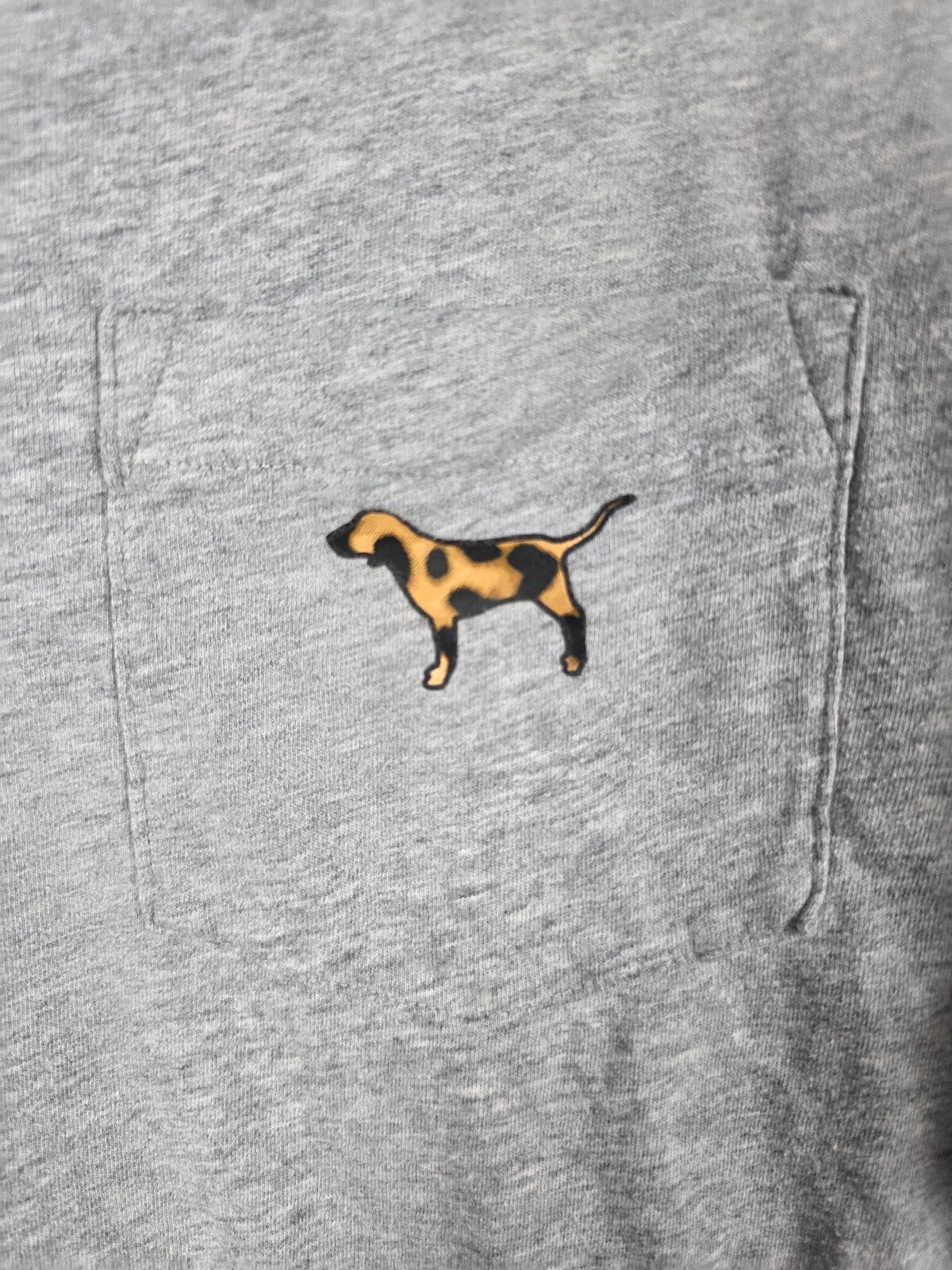 Victorias Secret PINK Leopard Cheetah Dog Logo Long Sleeve Pocket Tee XS