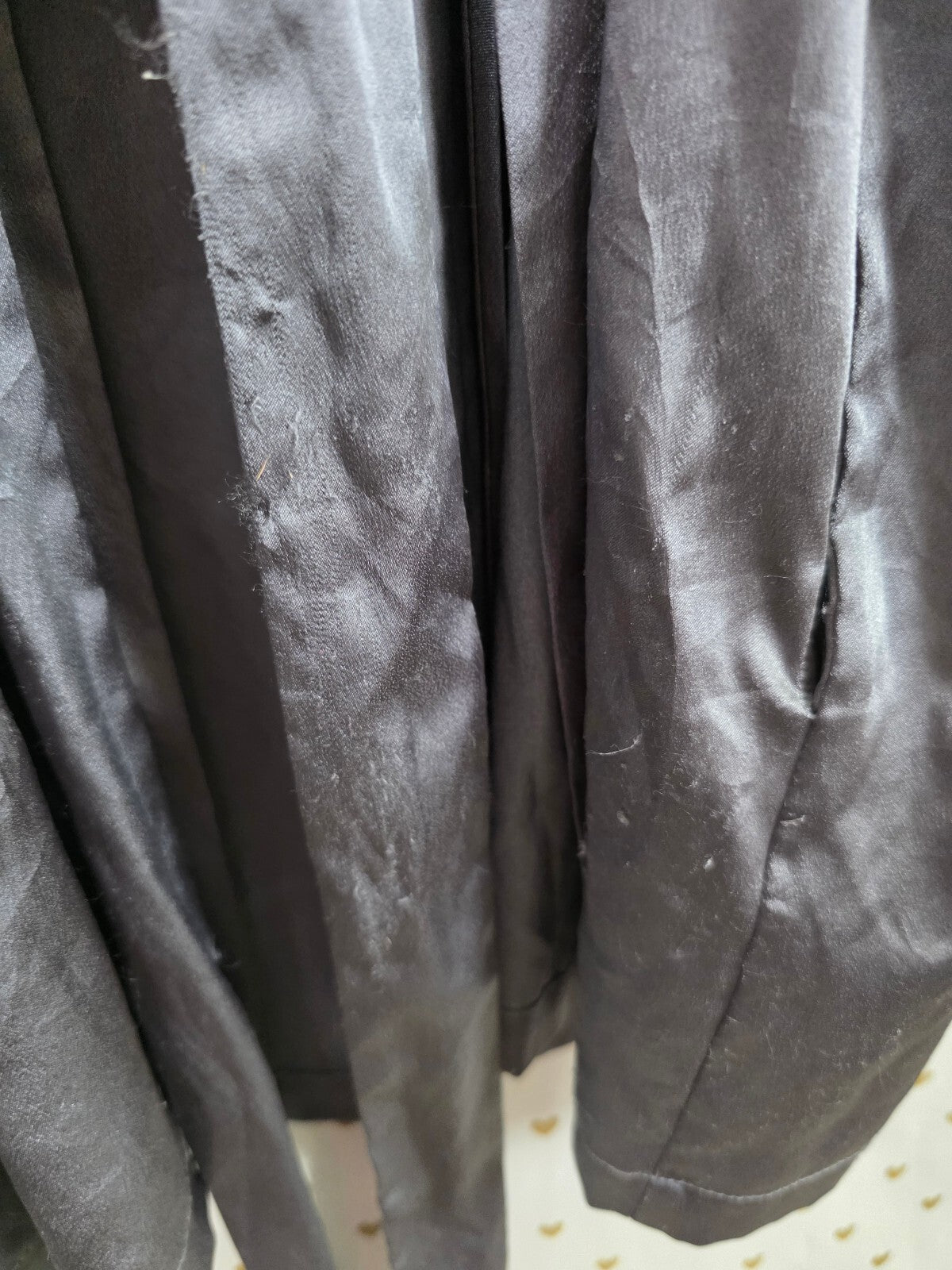 Victorias Secret Satin Silky Robe Black XS Small Pockets Kimono Lounge