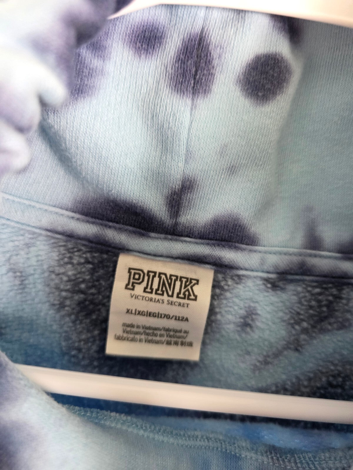 Victorias Secret Pink Pullover Tye Dye Slouchy Sweater Shirt XL logo