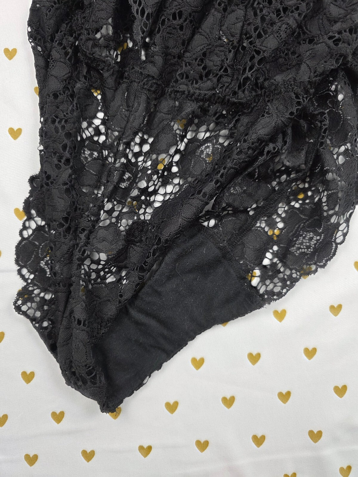 Victorias Secret Lace Sexy Strappy Teddy Bodysuit Lingerie Black LARGE