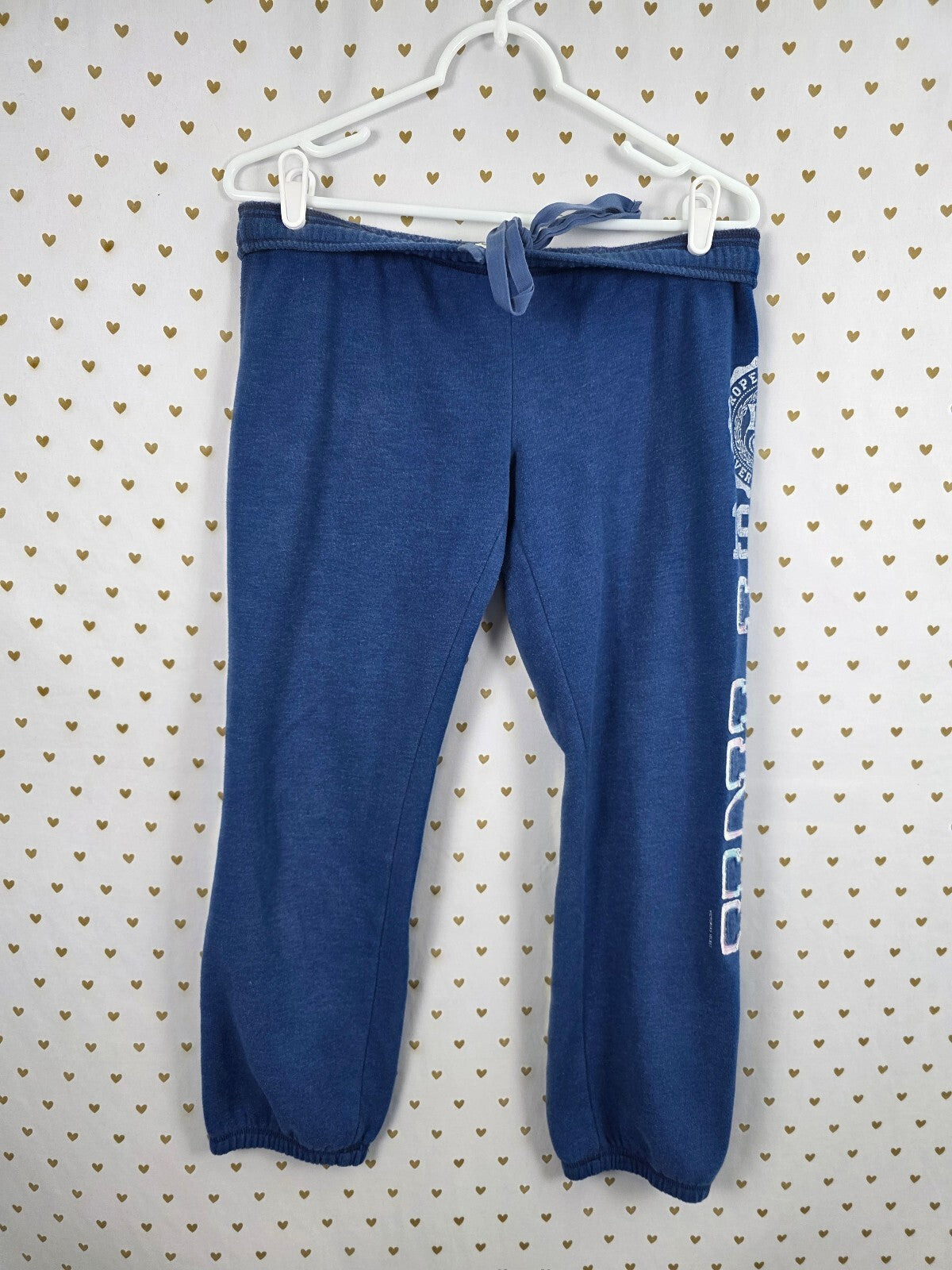 Victorias Secret PINK Blue XS Vintage Y2k University Embroidered Sweats
