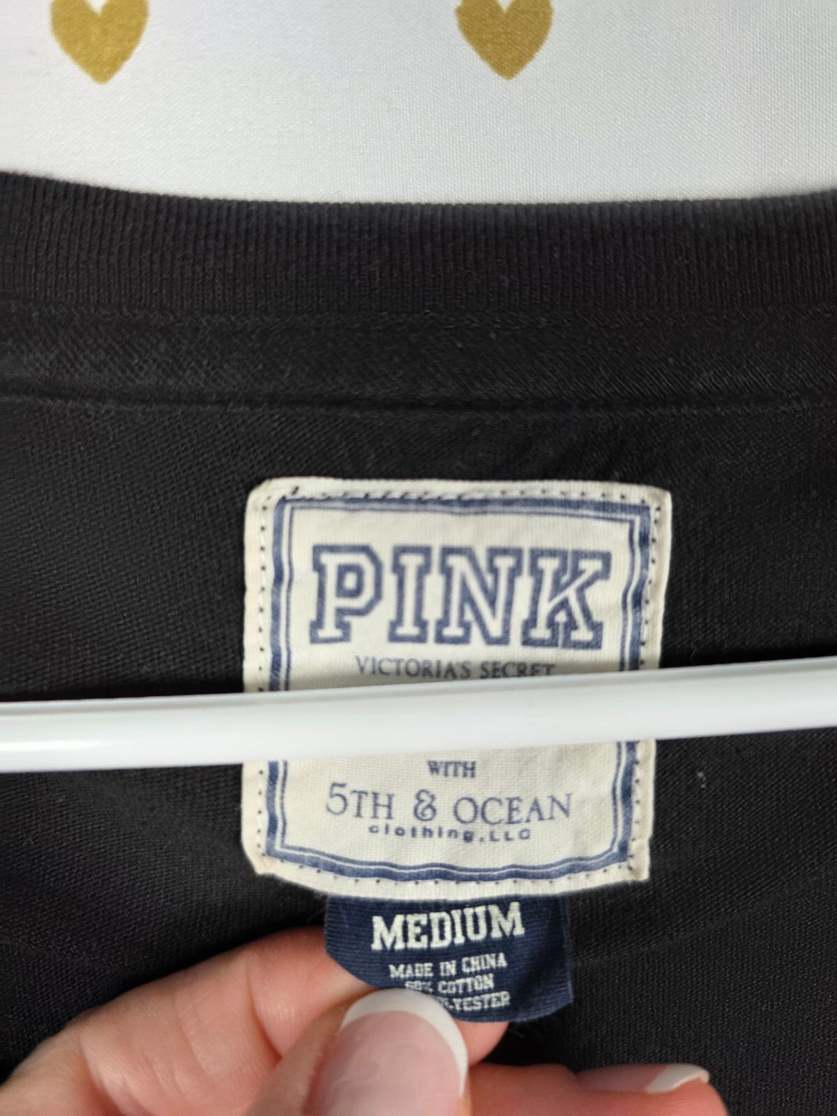 Vintage VS PINK Chicago White Sox V Neck Tee M 5th Ocean MLB Black