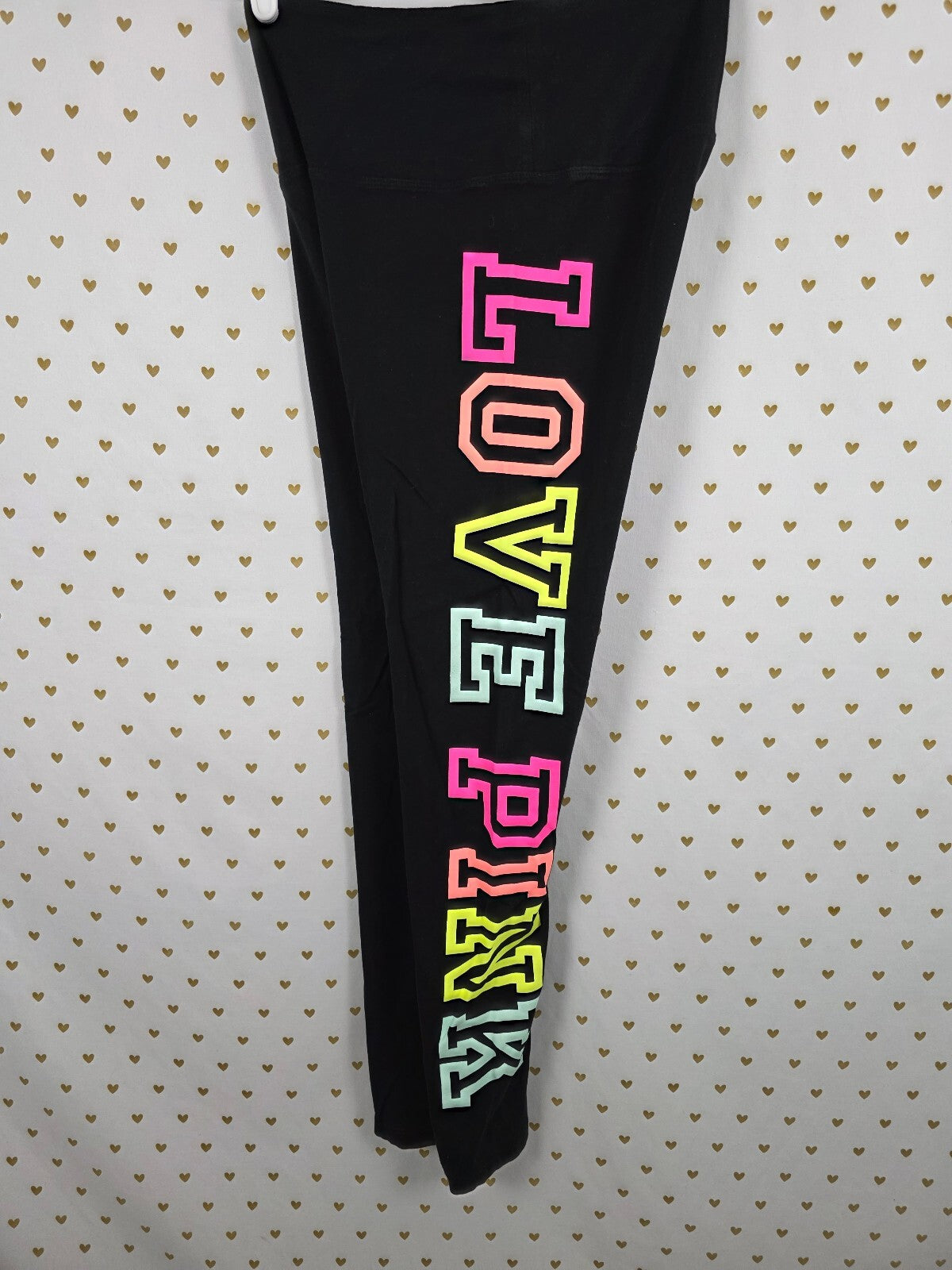 Victorias Secret PINK Rainbow Logo Yoga Pants Medium