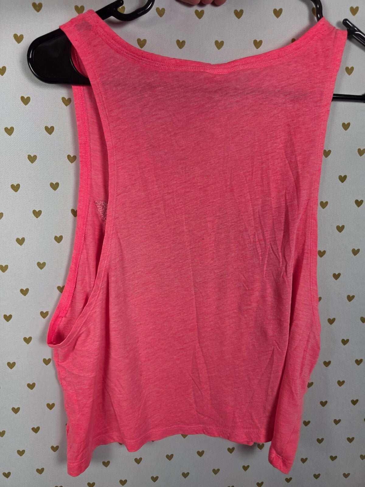 Victorias Secret PINK BLING Black sequin Neon Tank Top Muscle Tee xs