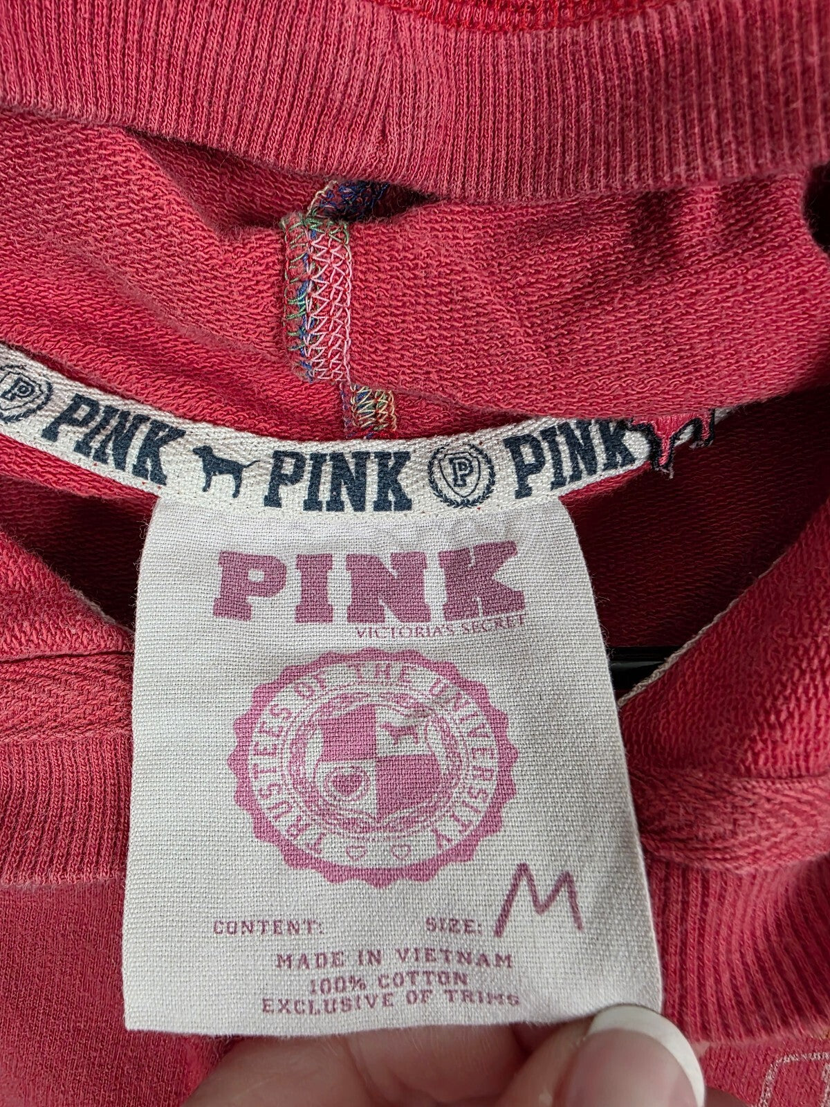 Vintage Victoria's Secret PINK Beach Bum Short Sleeve Hoodie Top M