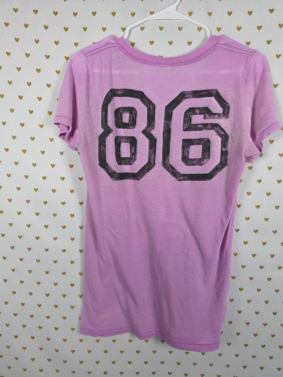 Victorias Secret PINK Vintage Semi Sheer Purple Love 86 Tee shirt Large