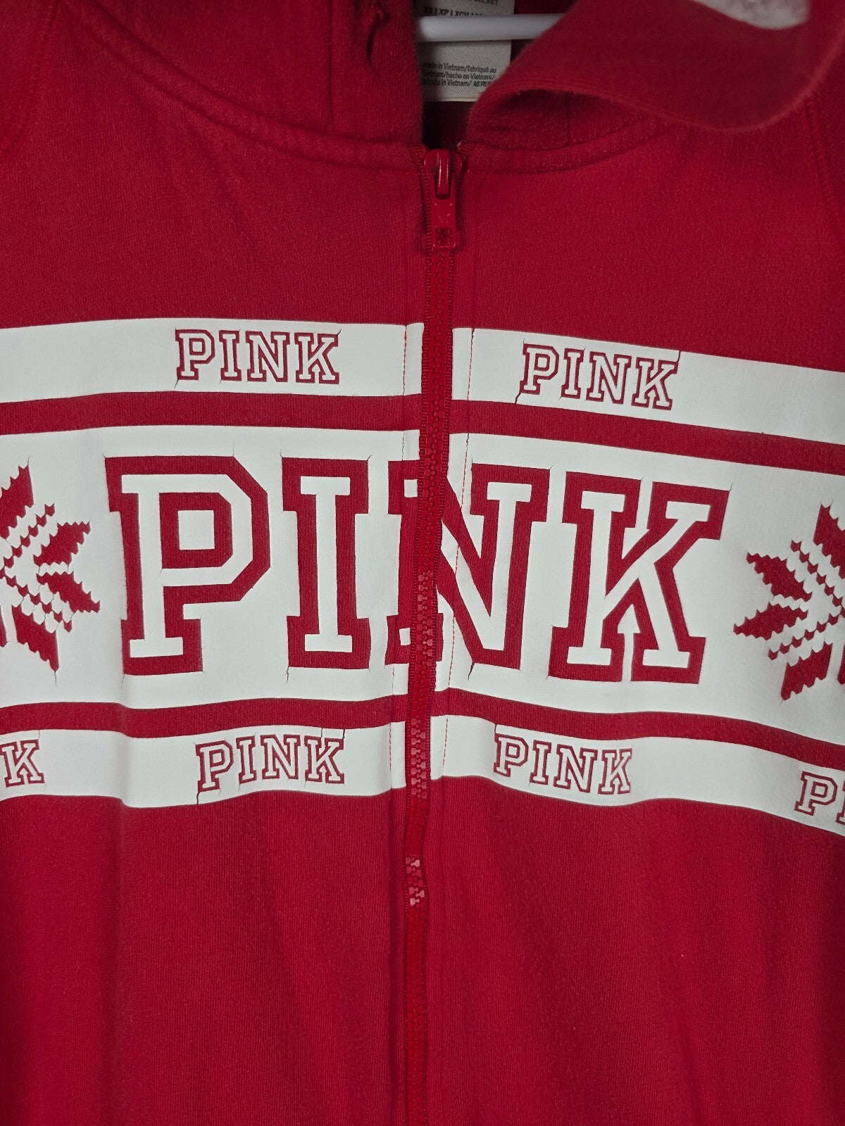 Victoria's Secret PINK Fair Isle Snowflake Sherpa Hood Onesie Pajama XS