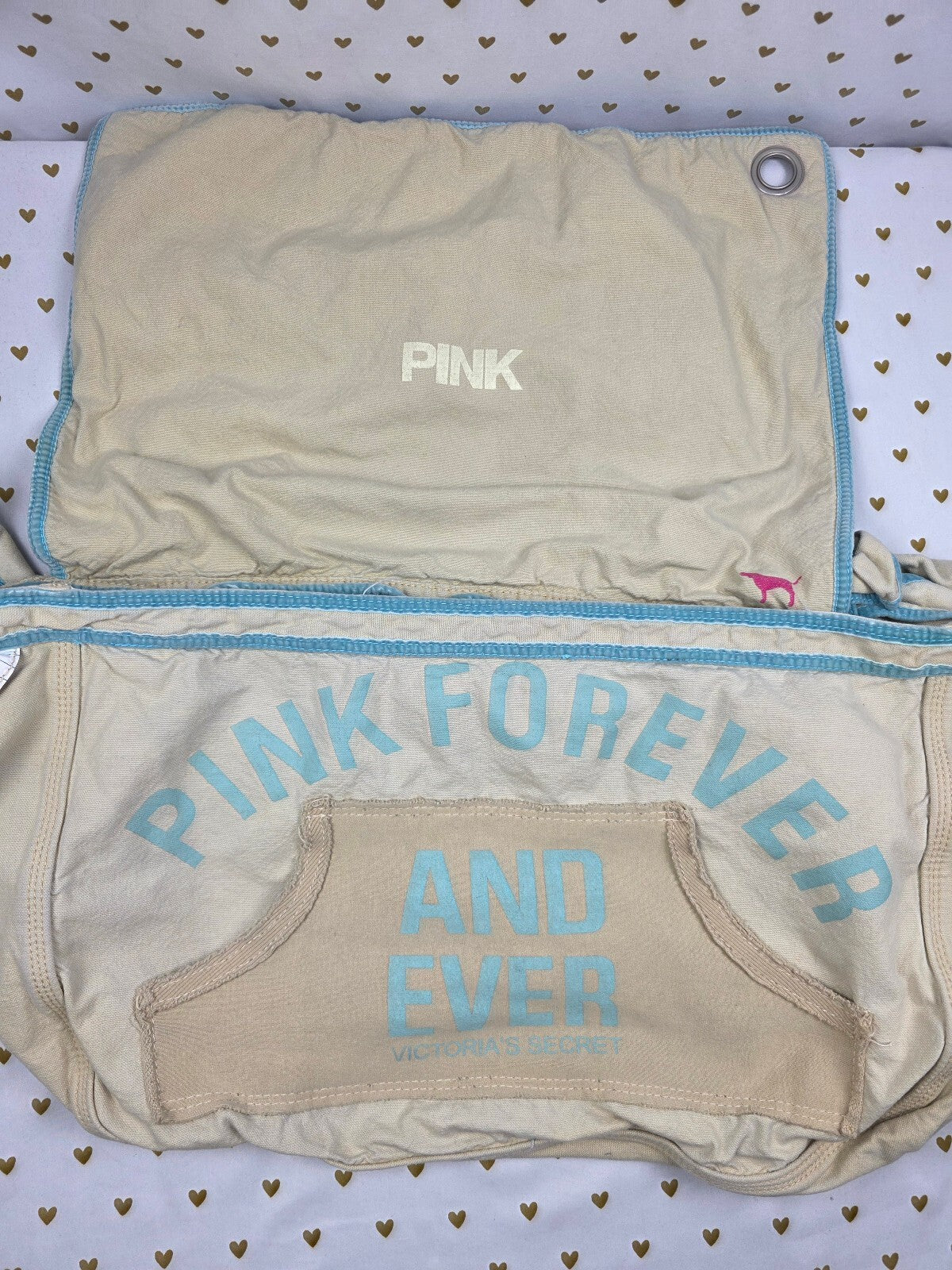 RARE Victoria's Secret PINK Live In Pink 86 Messenger Bag Canvas Crossbody HTF