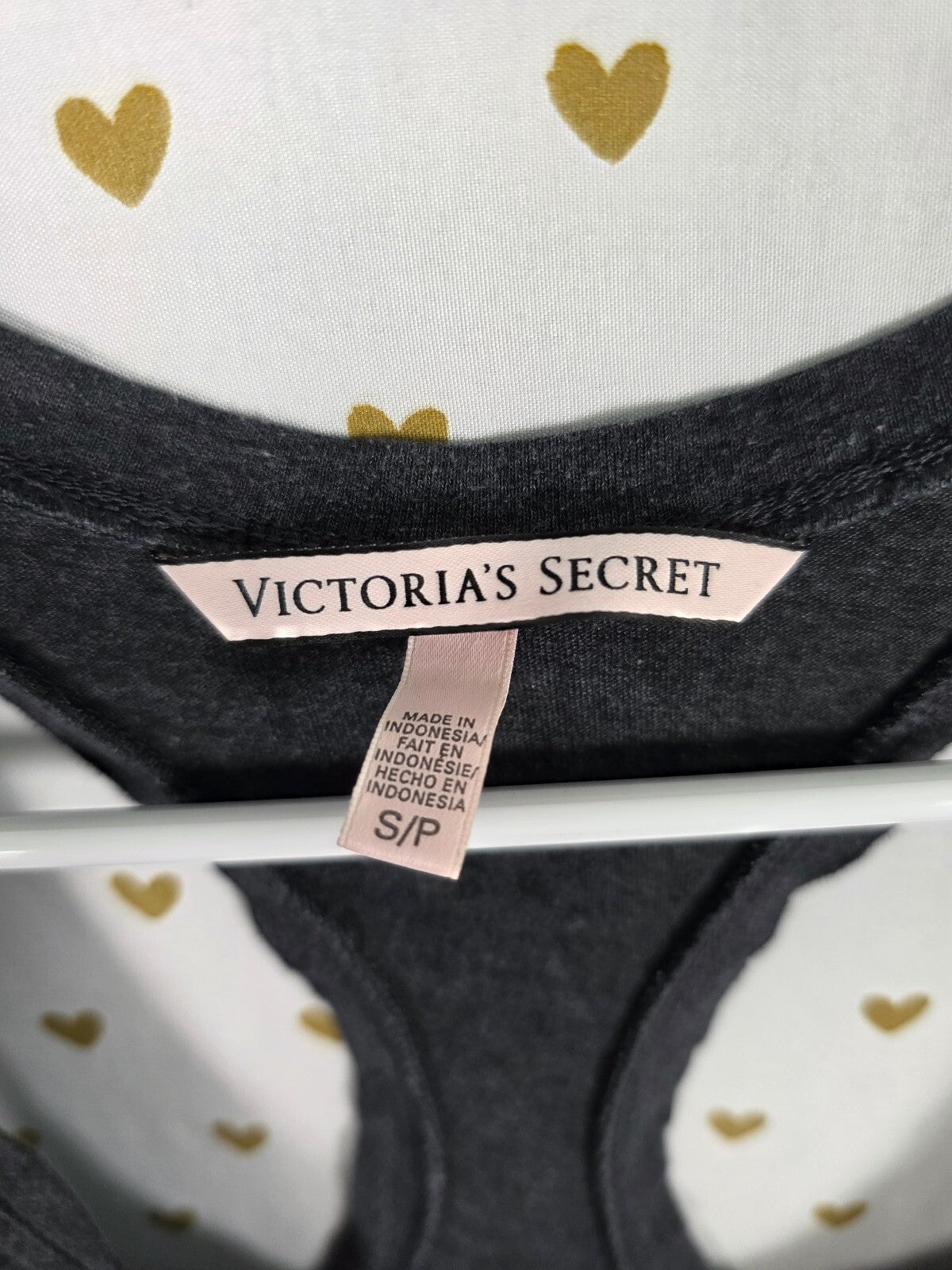 Victorias Secret STAY THE NIGHT Neon Tank Top SMALL Grey