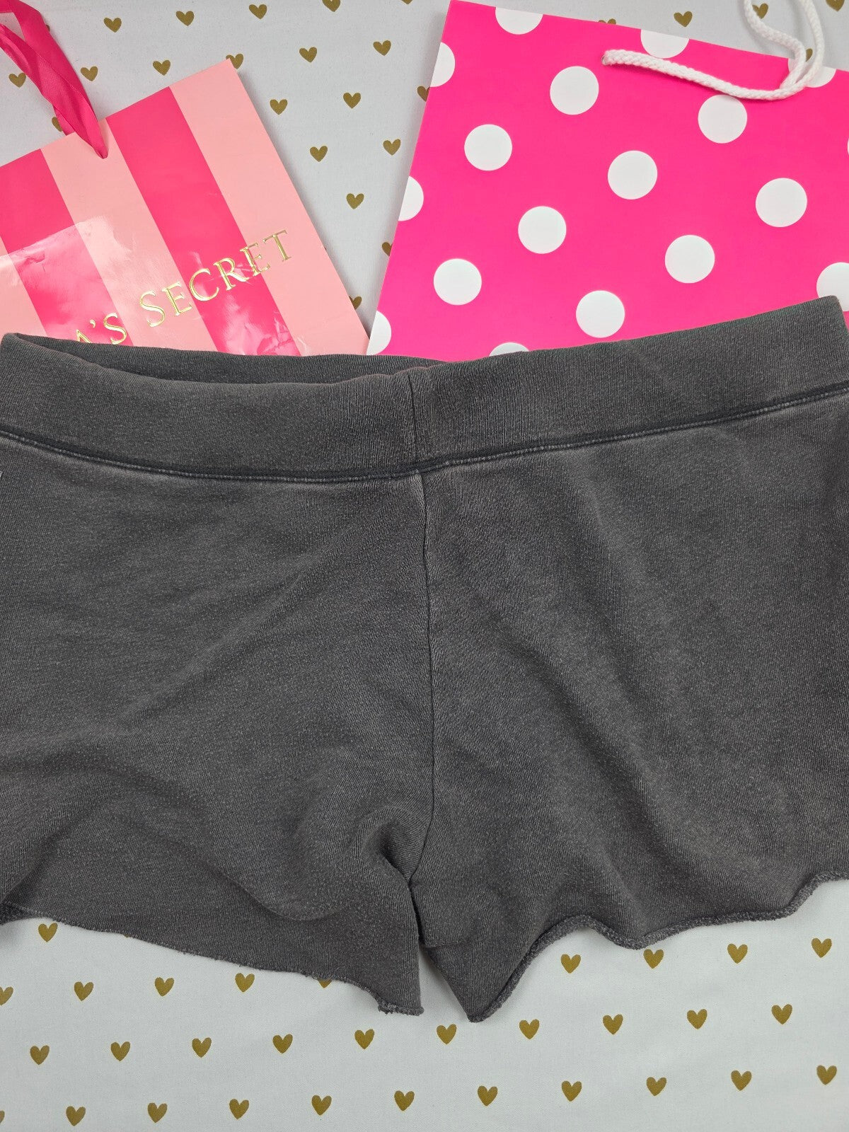 Victorias Secret PINK Vintage Y2k Logo Sweat Shorts Grey Medium