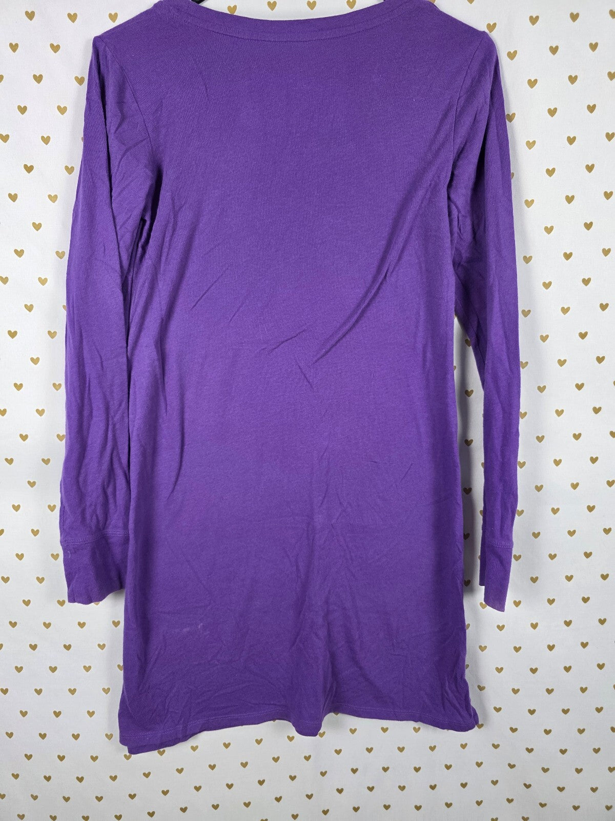 Victorias Secret vintage soft Studded Logo BLING Nightgown Sleep Shirt Purple SM