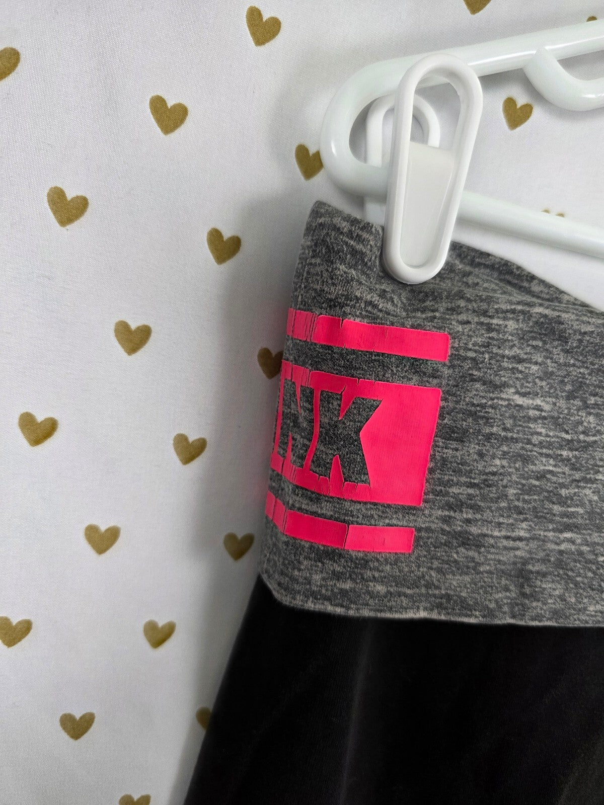 Victorias Secret PINK Vintage Neon Logo Foldover Yoga Pants skinny Small