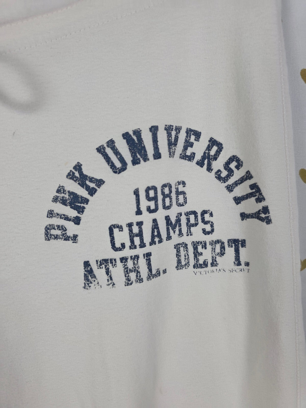 Victorias Secret PINK Vintage Soft UNIVERSITY Sweats Flare White Cotton SMALL