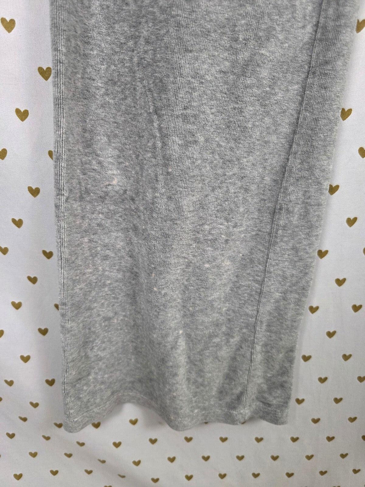 Victorias Secret Pink Fur Lined Bling Vintage Velour SET Hoodie Sweats L Grey