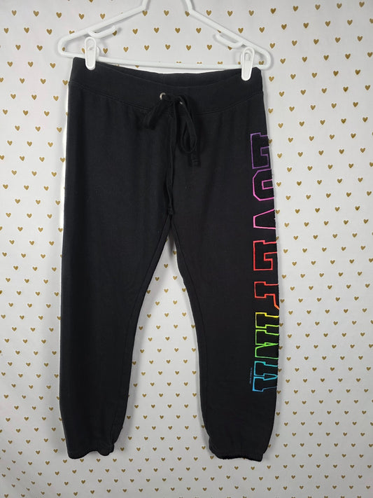Victorias Secret PINK RAINBOW Embroidered Vintage Y2k Sweatpants SMALL
