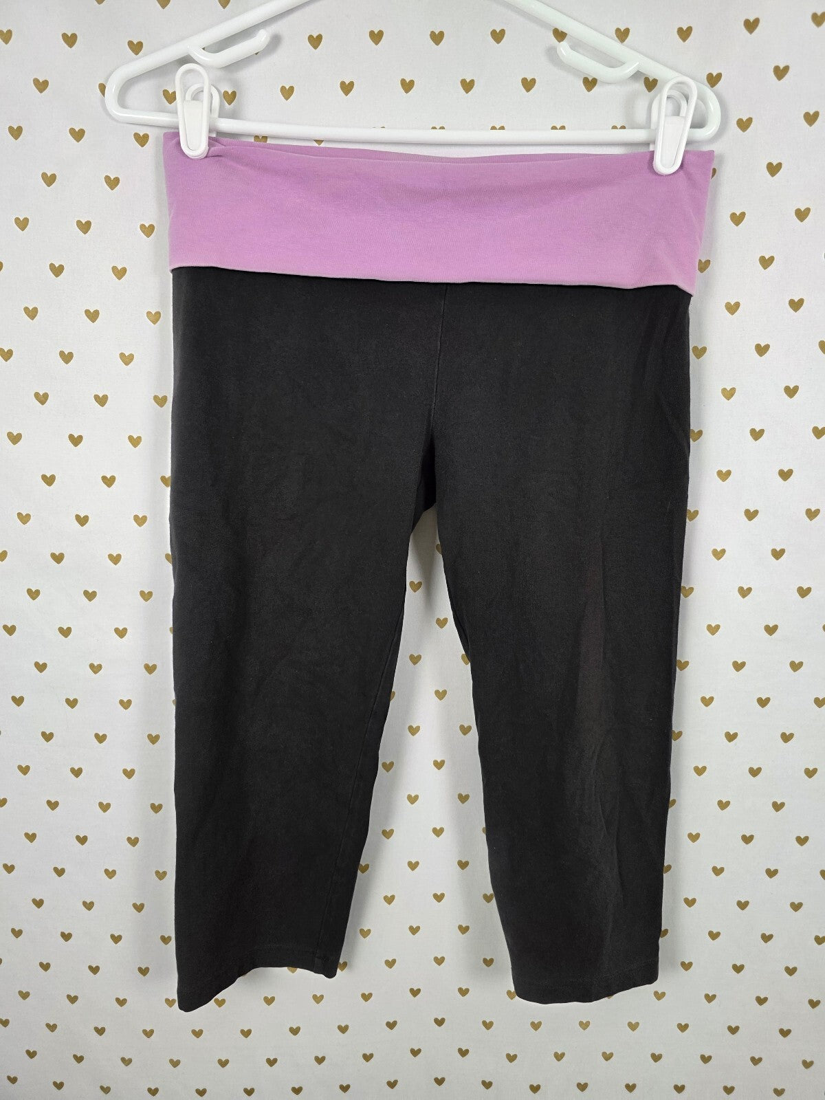 Victorias Secret PINK Vintage Y2k LOVE Foldover Yoga pants Capri Cropped Small