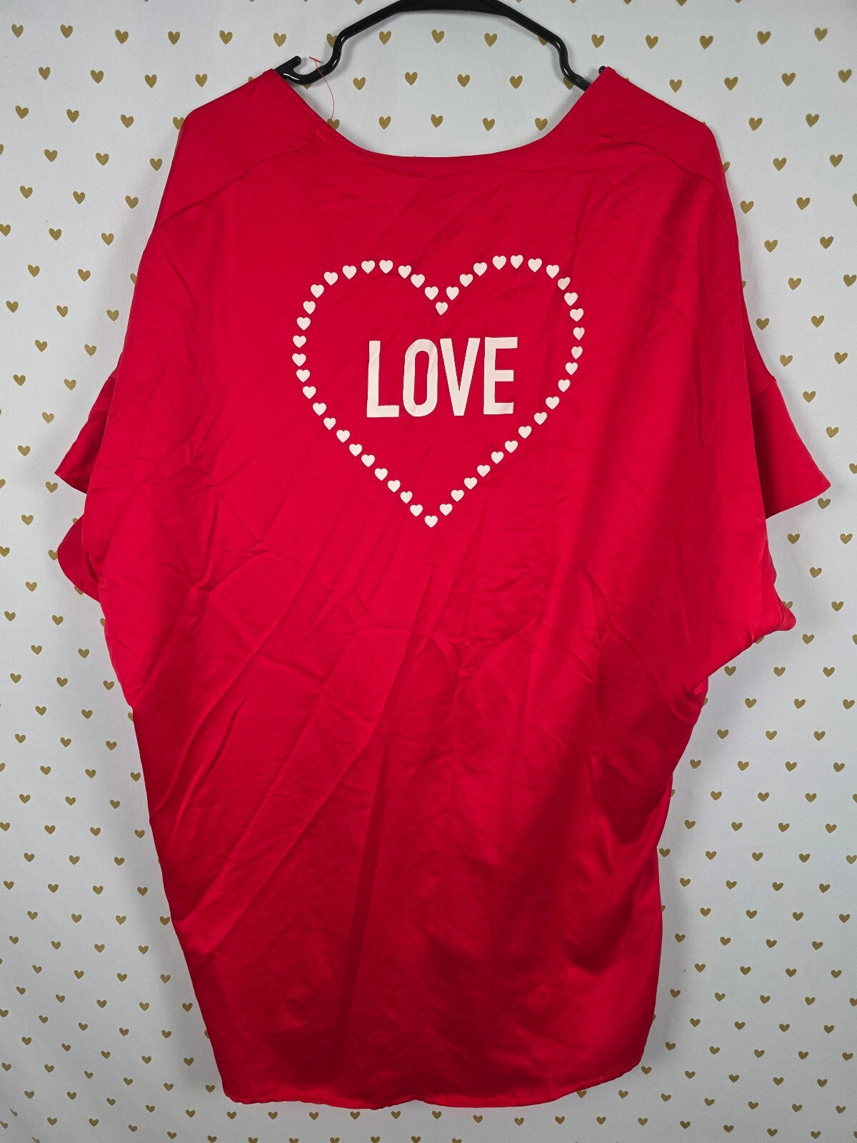Victorias Secret Red LOVE Tie Front Ruffled Satin Silky Robe One Size Fits all