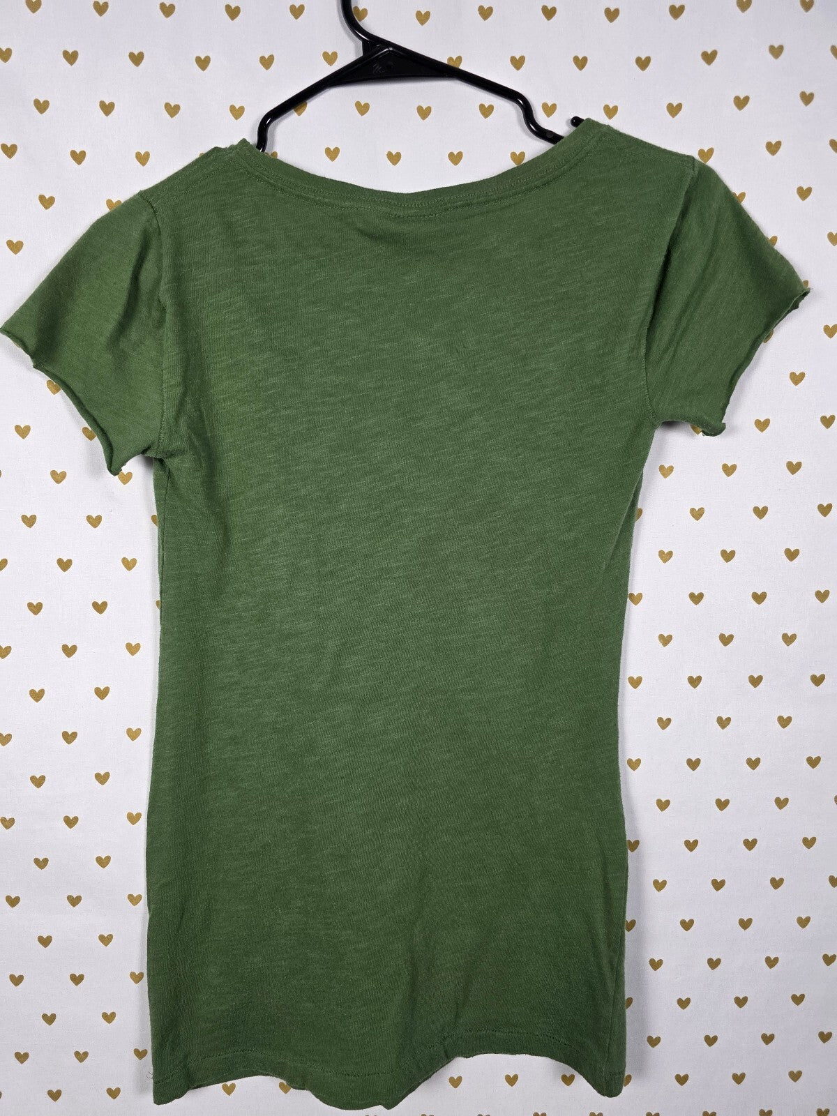 Victorias Secret PINK LOVE Green Embroidered Tee Shirt vintage y2k XS